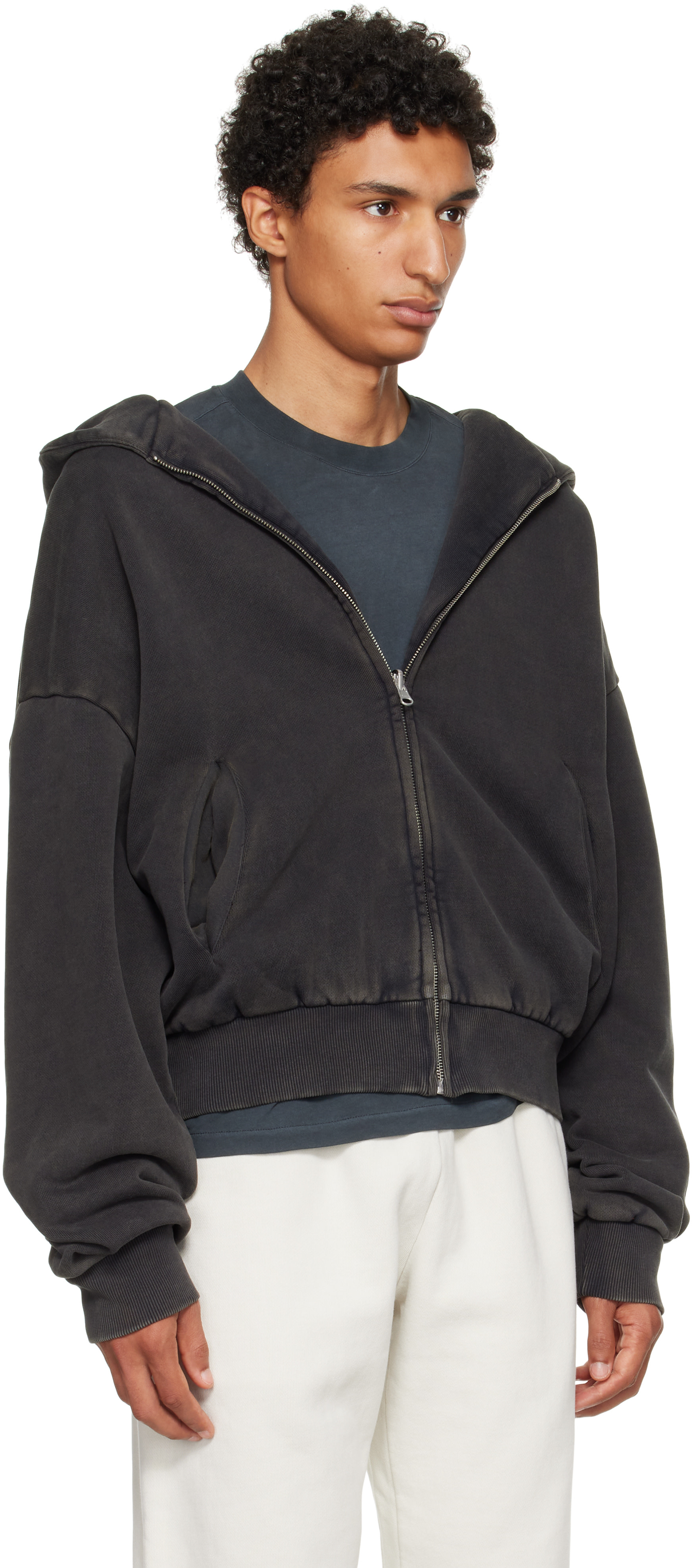 Entire Studios: Black Thermal Hoodie | SSENSE