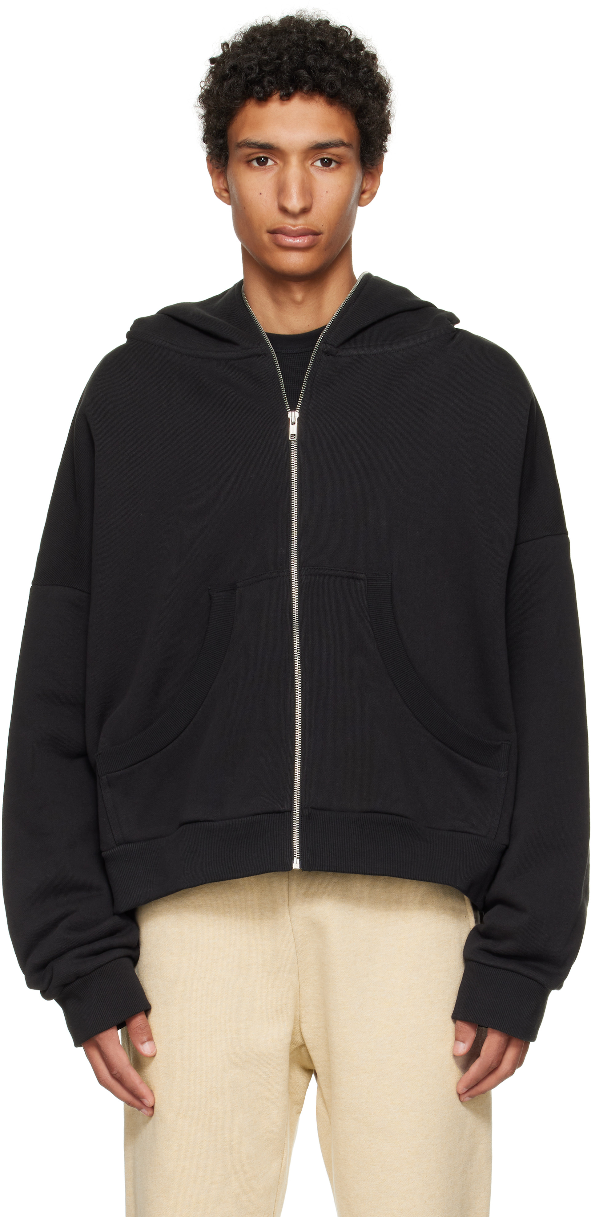 Entire Studios: Black Eternal Zip Hoodie | SSENSE Canada