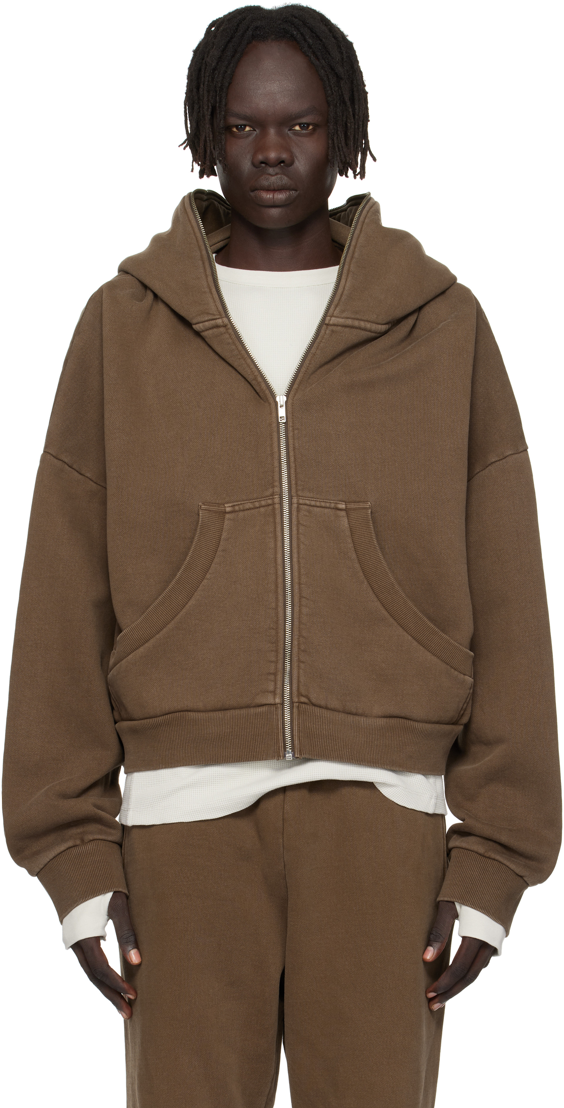 Entire Studios: Brown Eternal Zip Hoodie | SSENSE South Korea