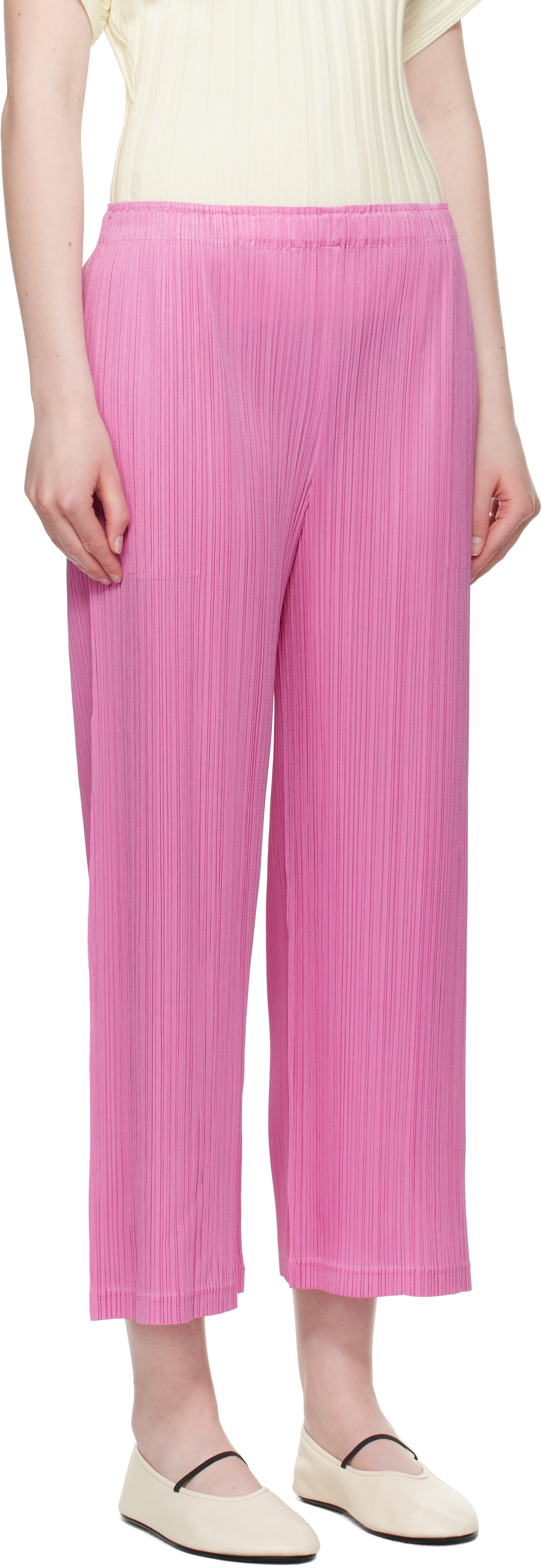 PLEATS PLEASE ISSEY MIYAKE - Pantalon Loop rose