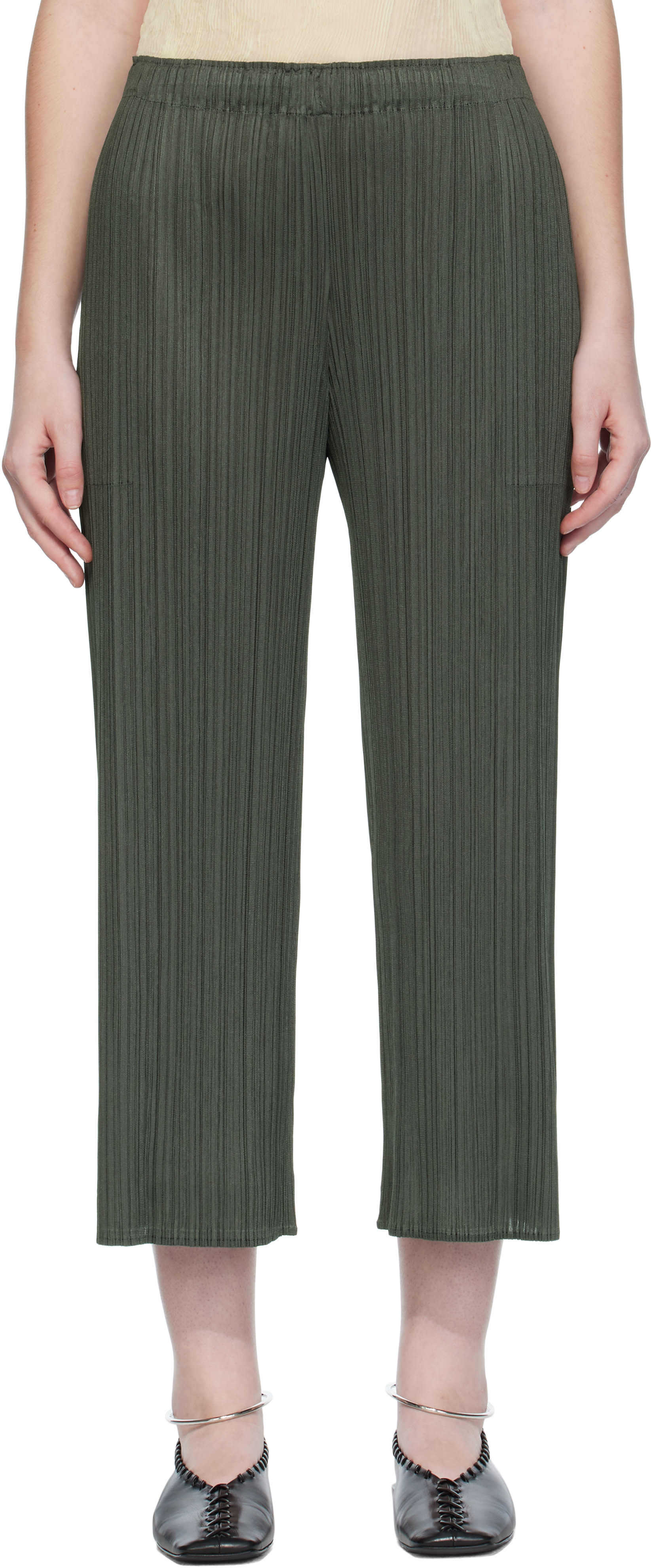 PLEATS PLEASE ISSEY MIYAKE: Gray Monthly Colors June Trousers | SSENSE
