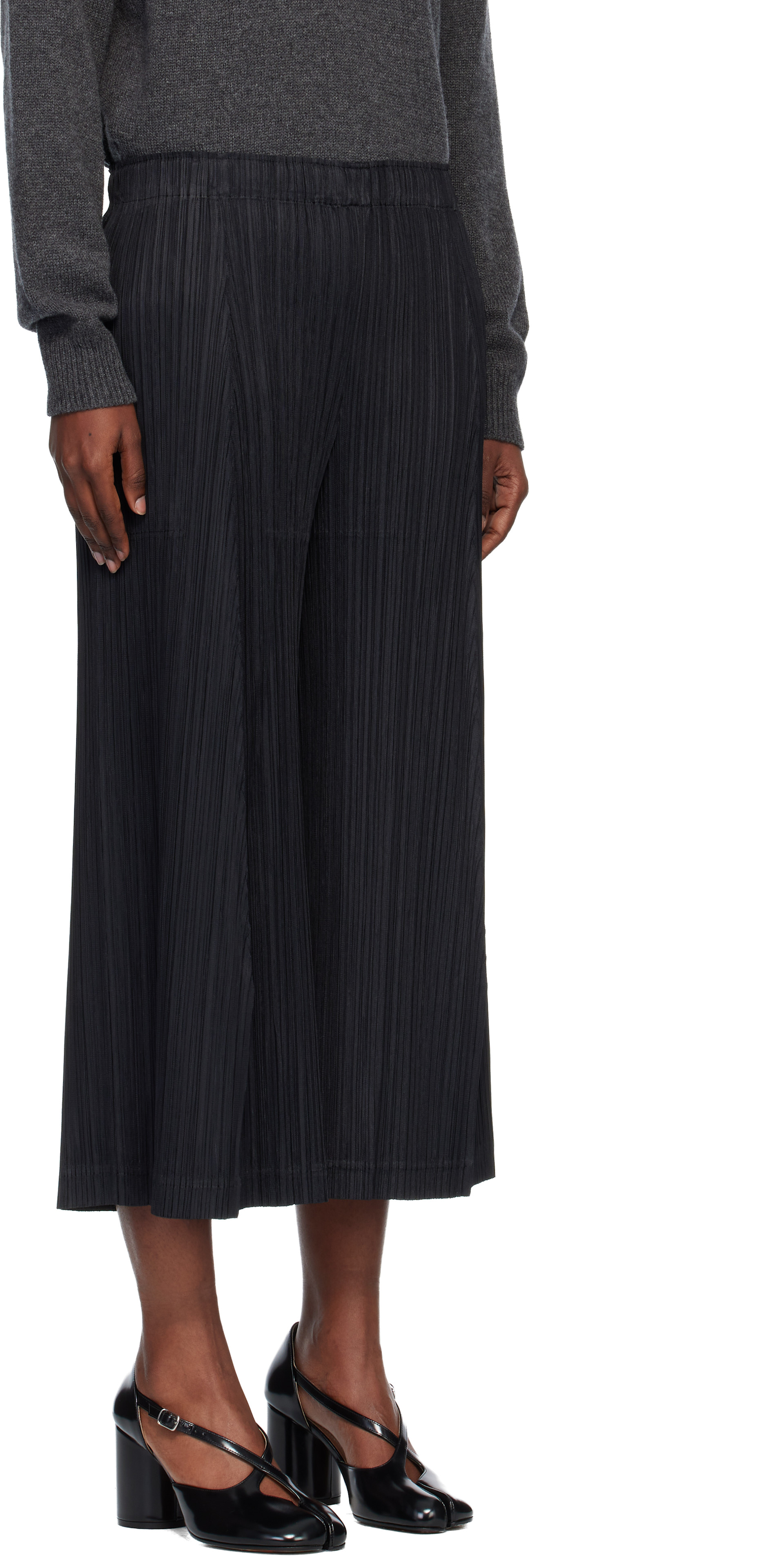 PLEATS PLEASE ISSEY MIYAKE: Black Thicker 1 Trousers | SSENSE