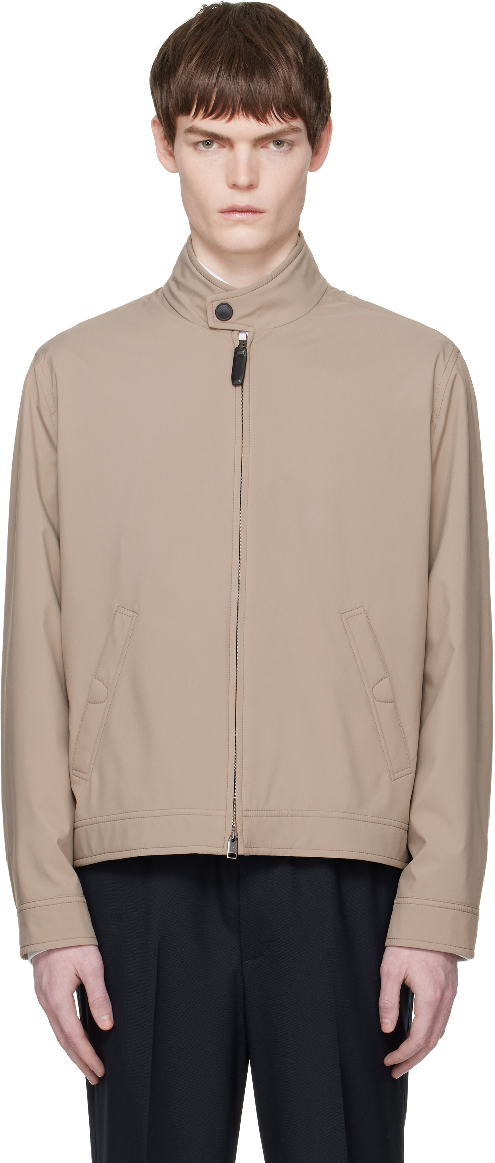 Brioni - Gray Standing Collar Jacket