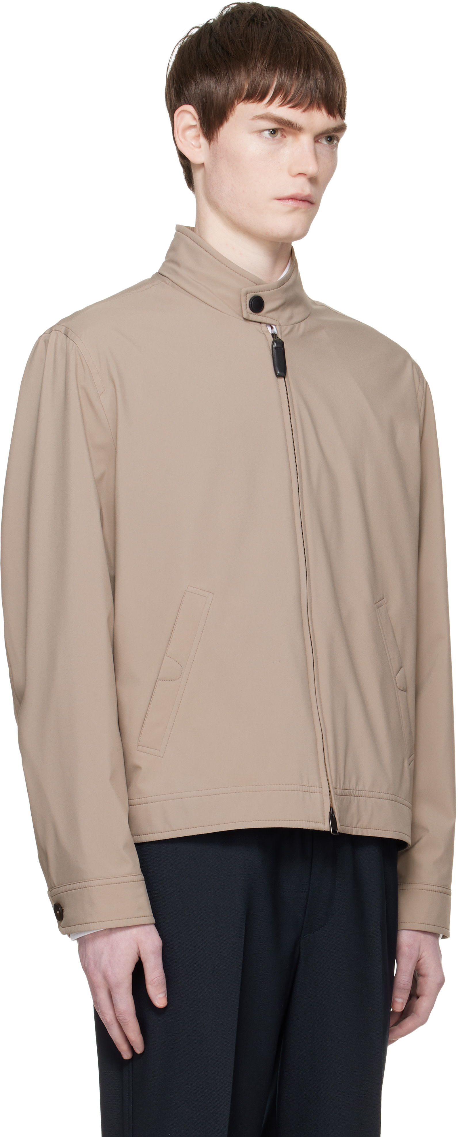 Brioni - Gray Standing Collar Jacket