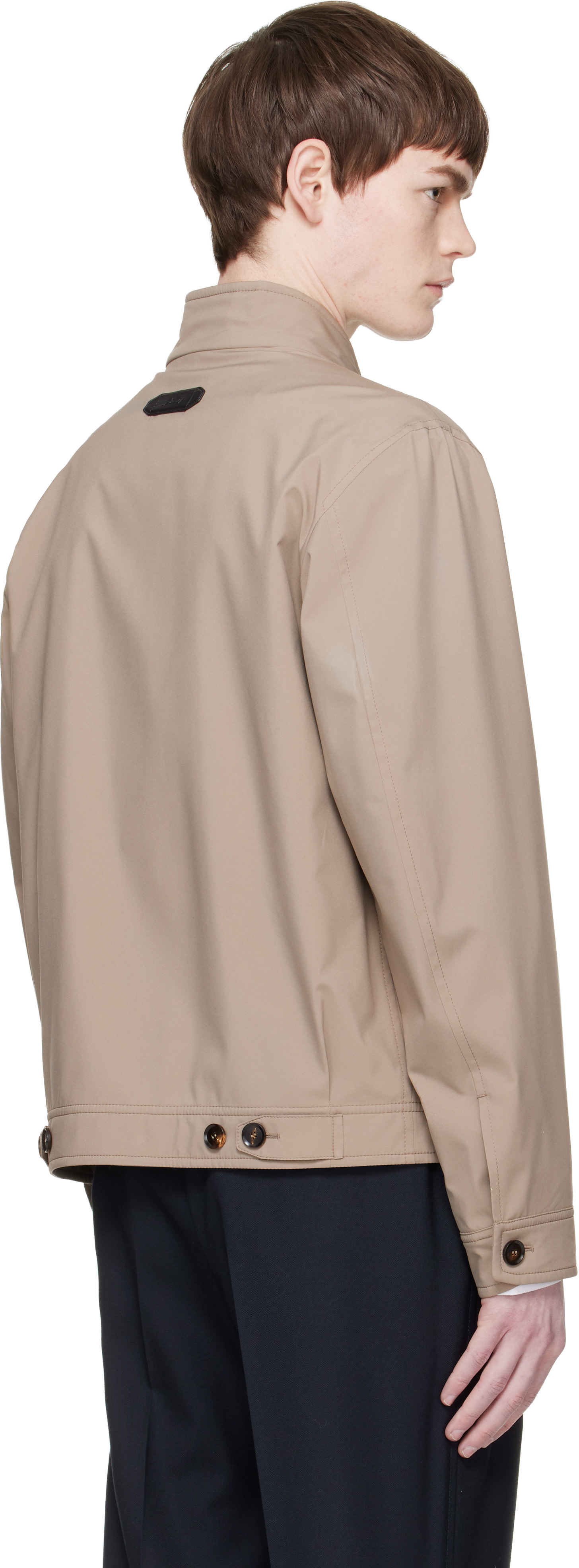 Brioni - Gray Standing Collar Jacket