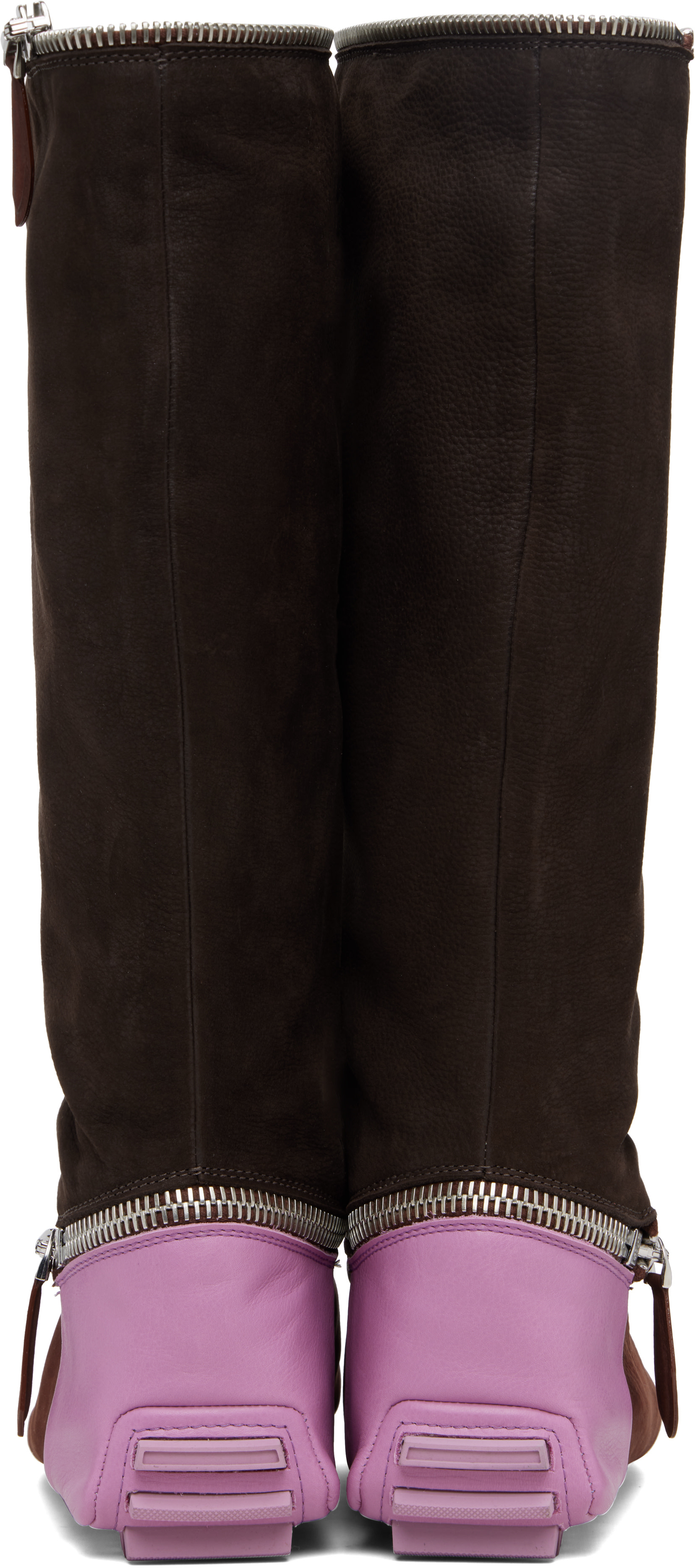 Kiko Kostadinov: Burgundy & Brown Modular Driving Boots | SSENSE