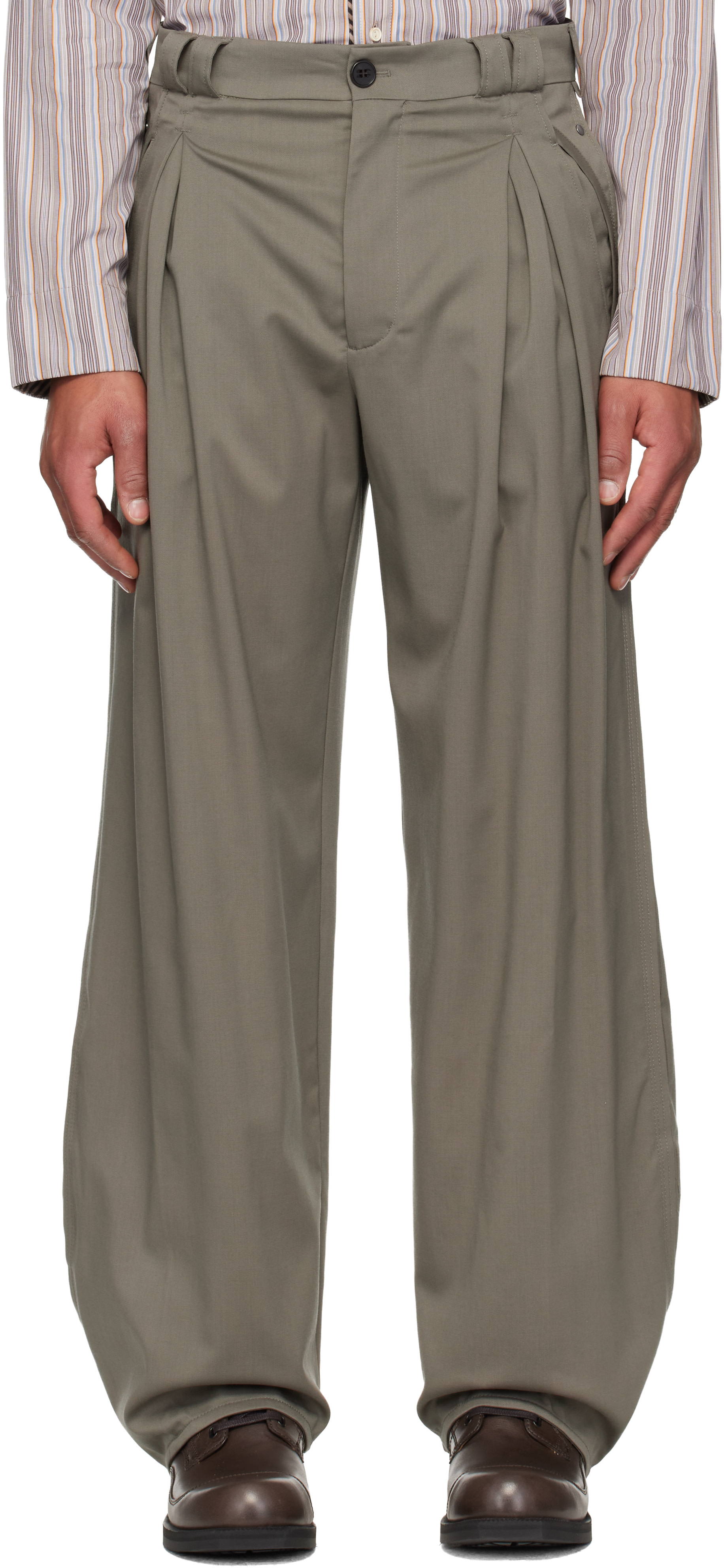 パンツ kiko kostadinov trigon pleated trouser Kreuk Tailored Trousers Crow Black – Slam Jam®