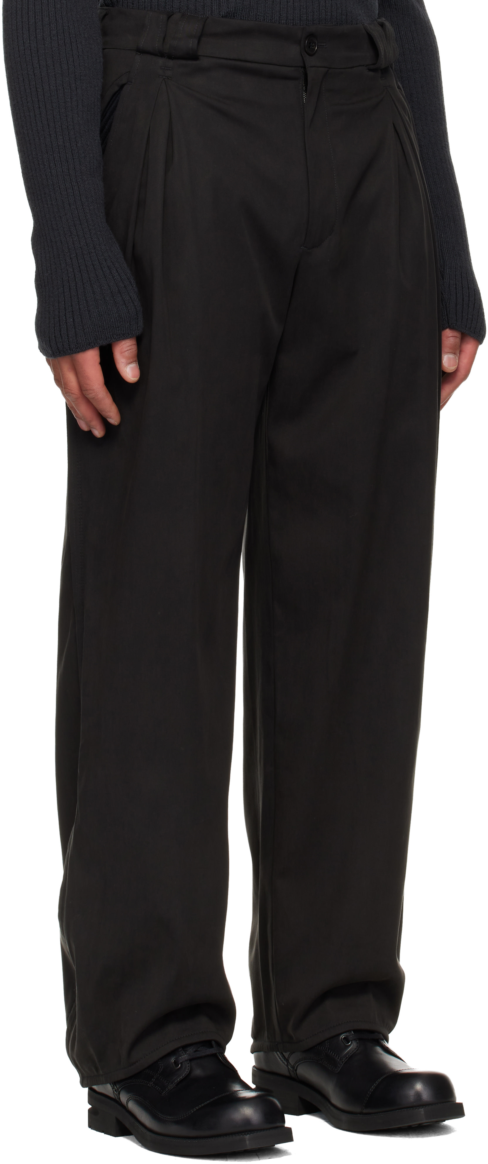 KiKo kostadinov ビジュー付き黒ワイドパンツ トラウザー 44 キココスタディノフ kiko kostadinov MENO Trouser パンツ : 青ブルー