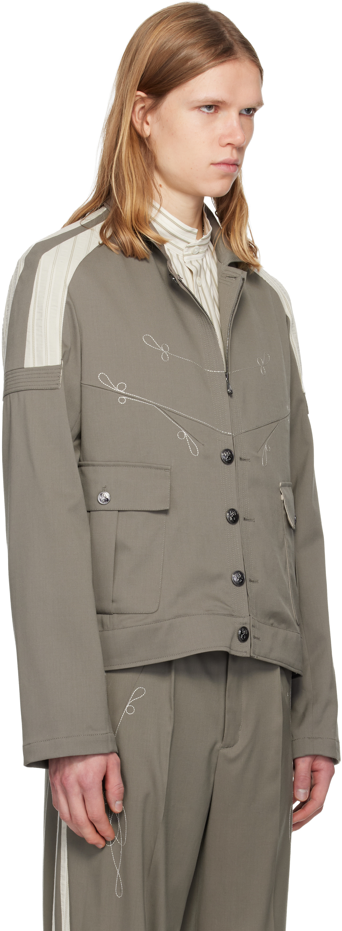 Kiko Kostadinov: グレー Fitz Military テーラードジャケット