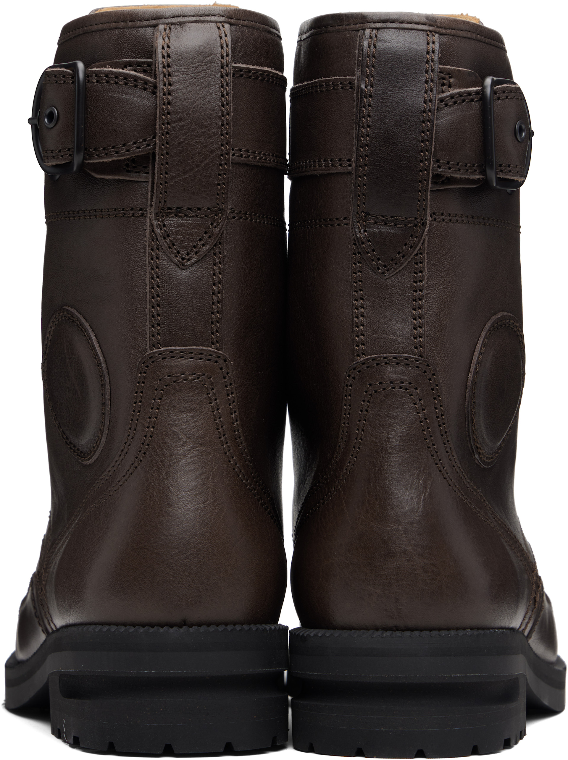 Kiko Kostadinov: Brown Fitz Military Boots | SSENSE Ireland