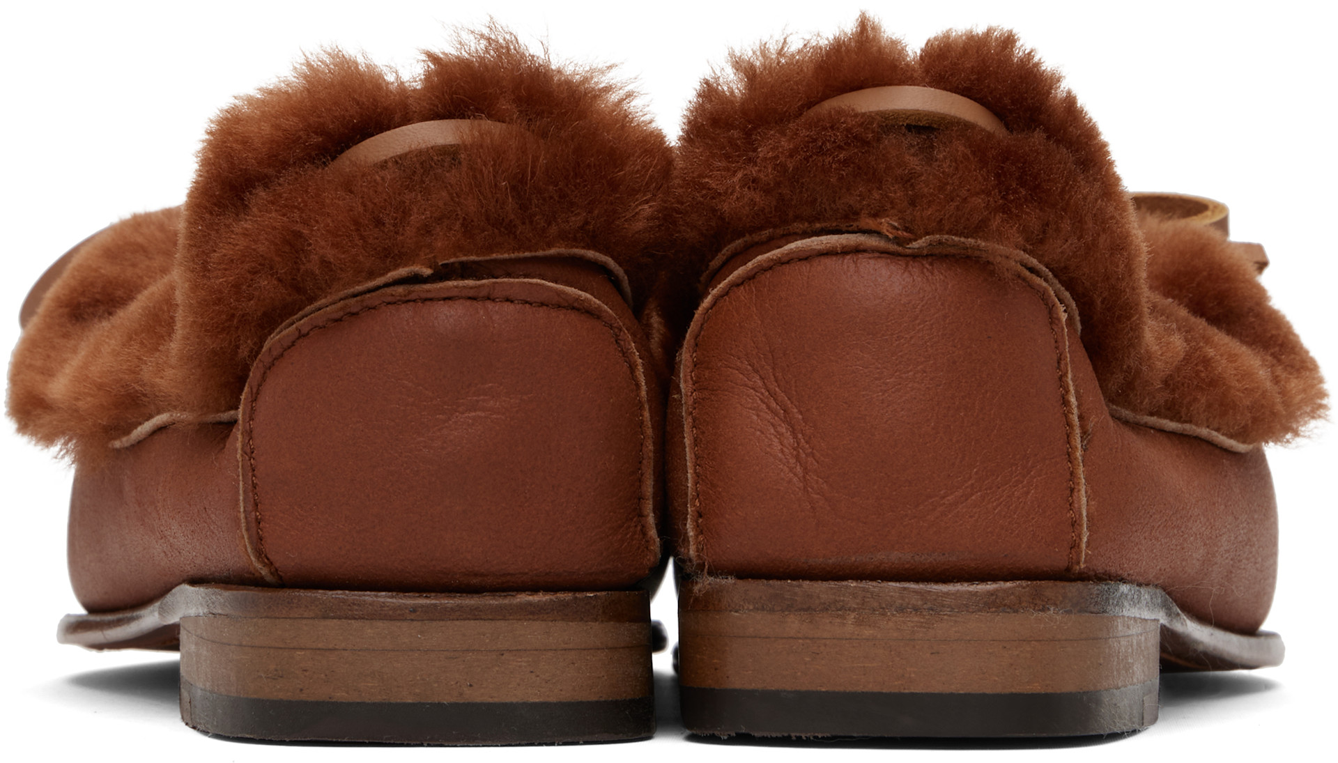 新品未使用★HEREU ヘリュー　ムートンシューズ　TILLA SHEARING HEREU: Tan Tilla Shearling Loafers | SSENSE