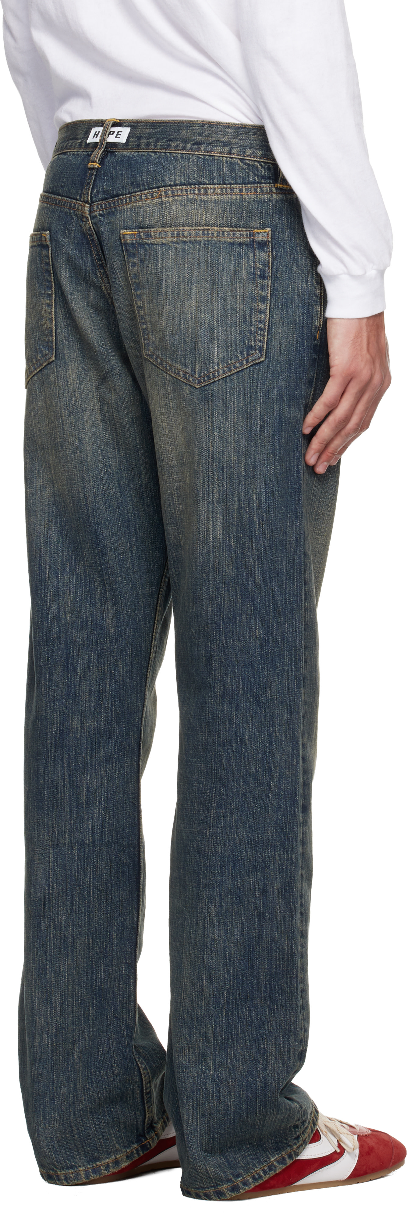 HOPE: Blue Relaxed Bootcut Rush Jeans | SSENSE