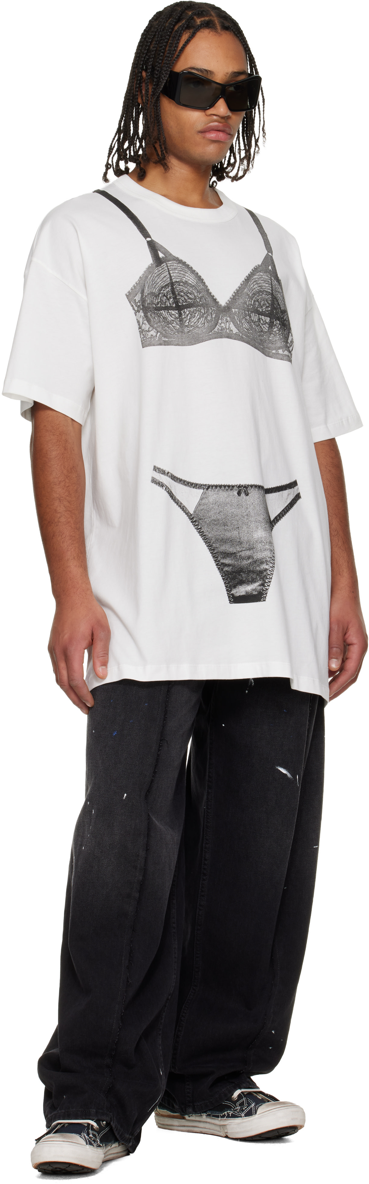 新品 VAQUERA ランジェリーTシャツ XS オーバーサイズ VAQUERA: White Lingerie Tall T-shirt | SSENSE Canada