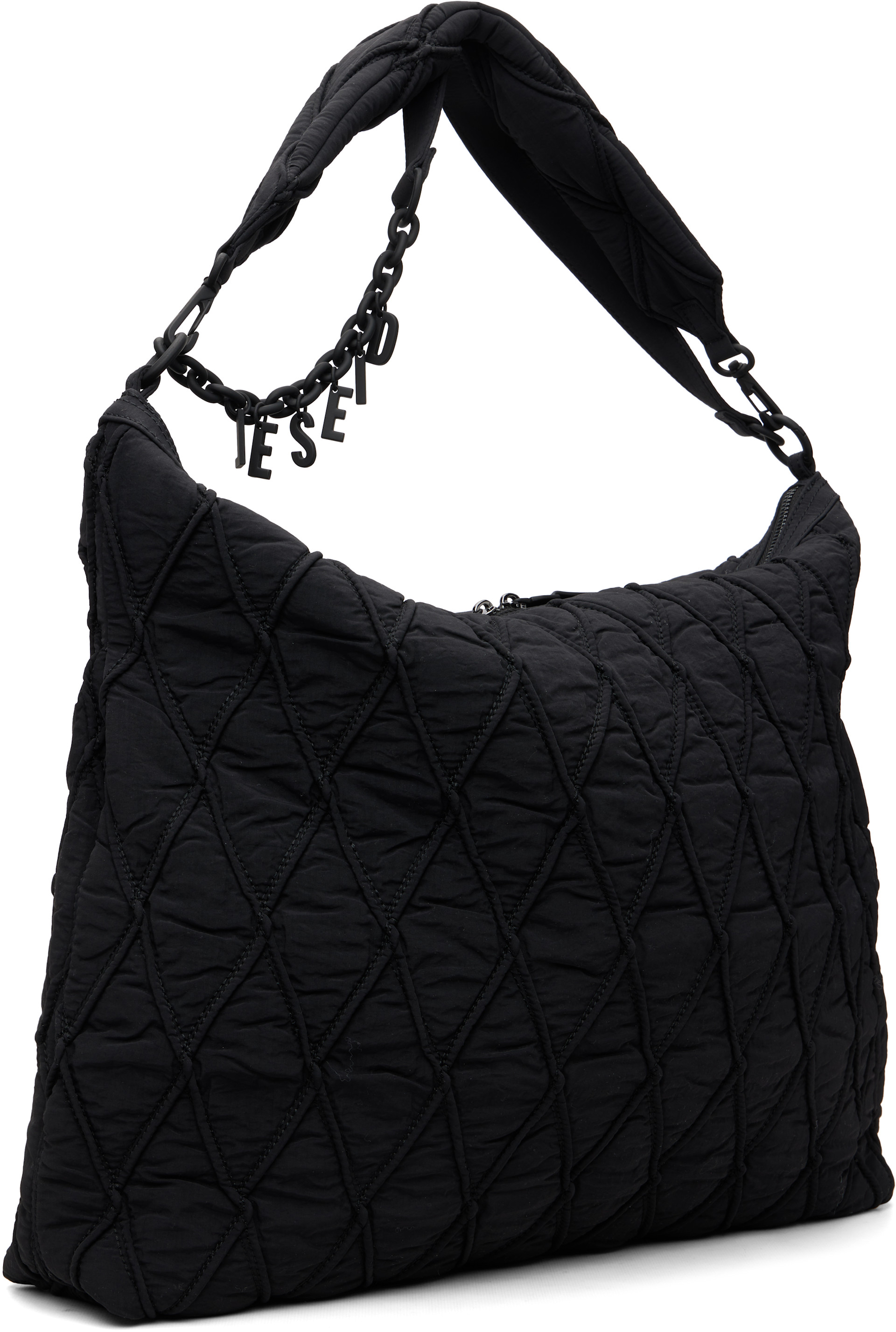 Diesel - Sac noir à breloques à logo