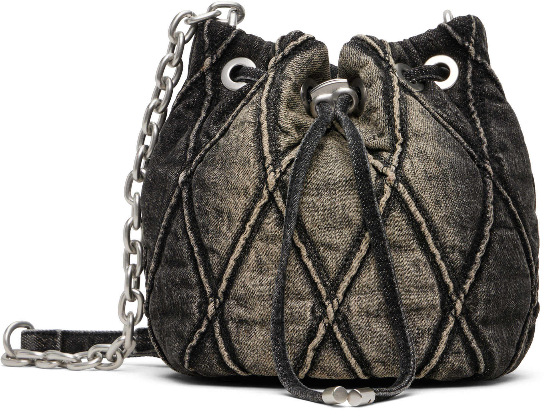 Diesel: Black Charm-D Bucket S Bag | SSENSE