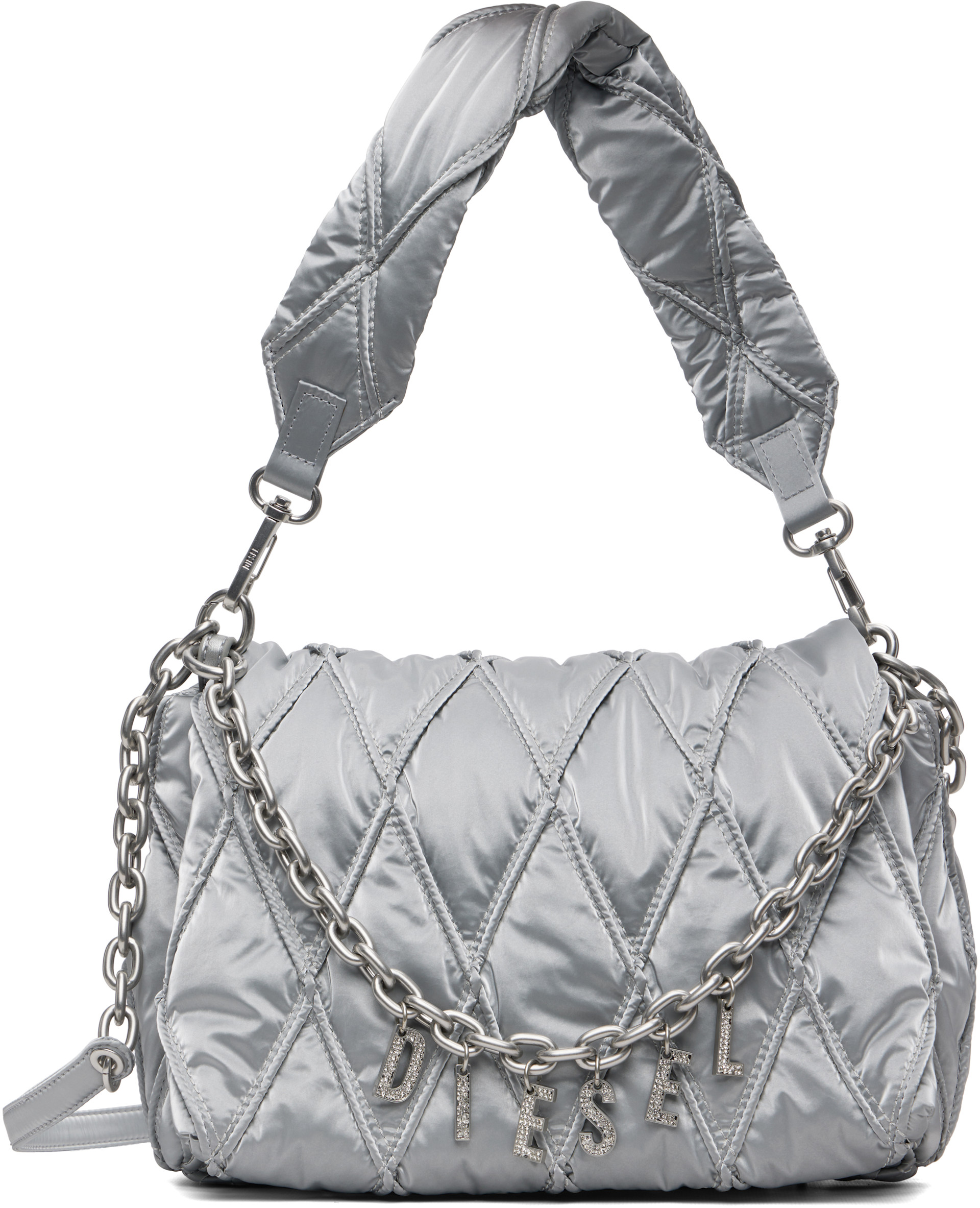 Diesel: シルバー Charm-D M ショルダーバッグ | SSENSE 日本