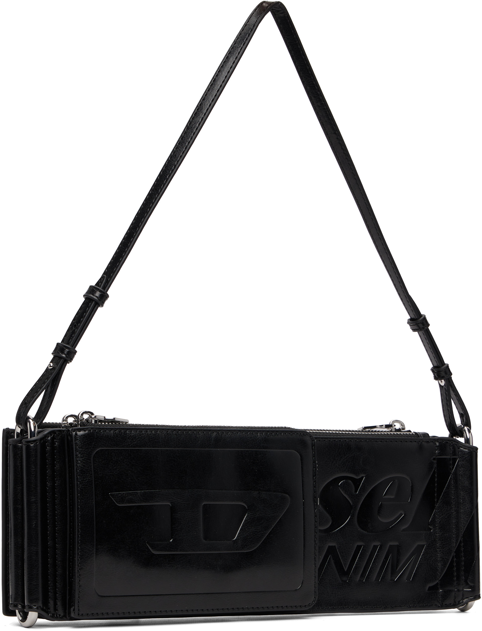 Diesel: Black Flag-D-Modular Logo-Embossed Shoulder Bag | SSENSE