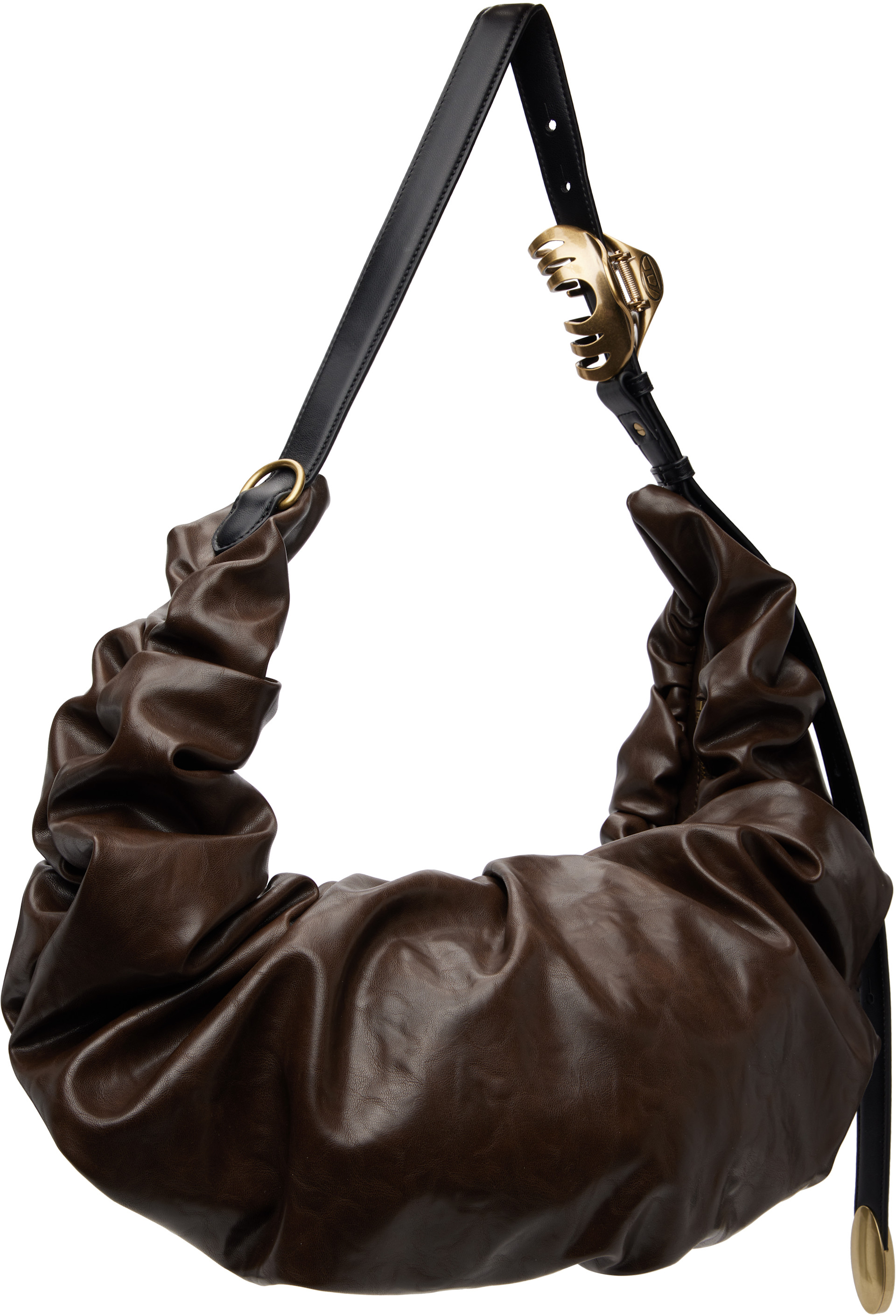 Diesel: ブラウン Grab-D-Large Scrunched バッグ | SSENSE 日本