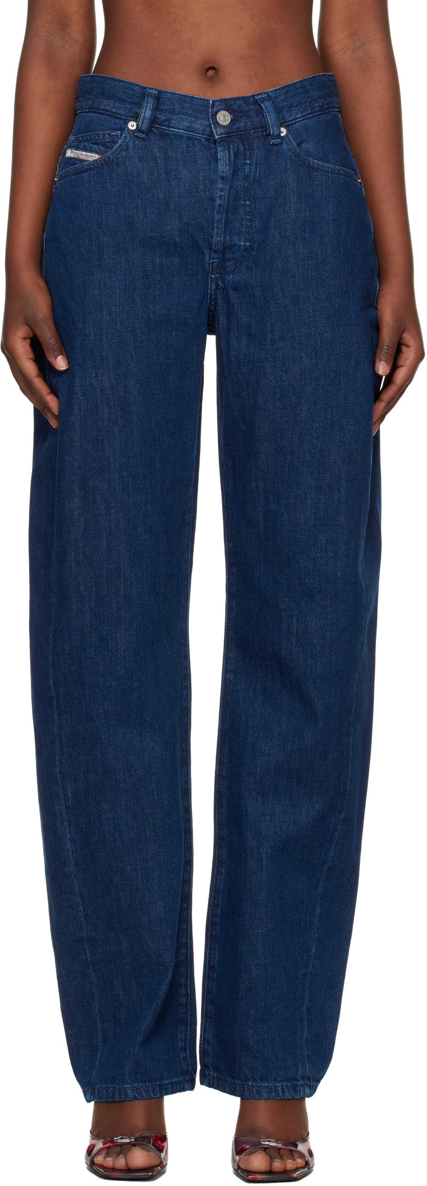 Diesel: Navy 1974 D-Ellz 0dbdx Relaxed Jeans | SSENSE