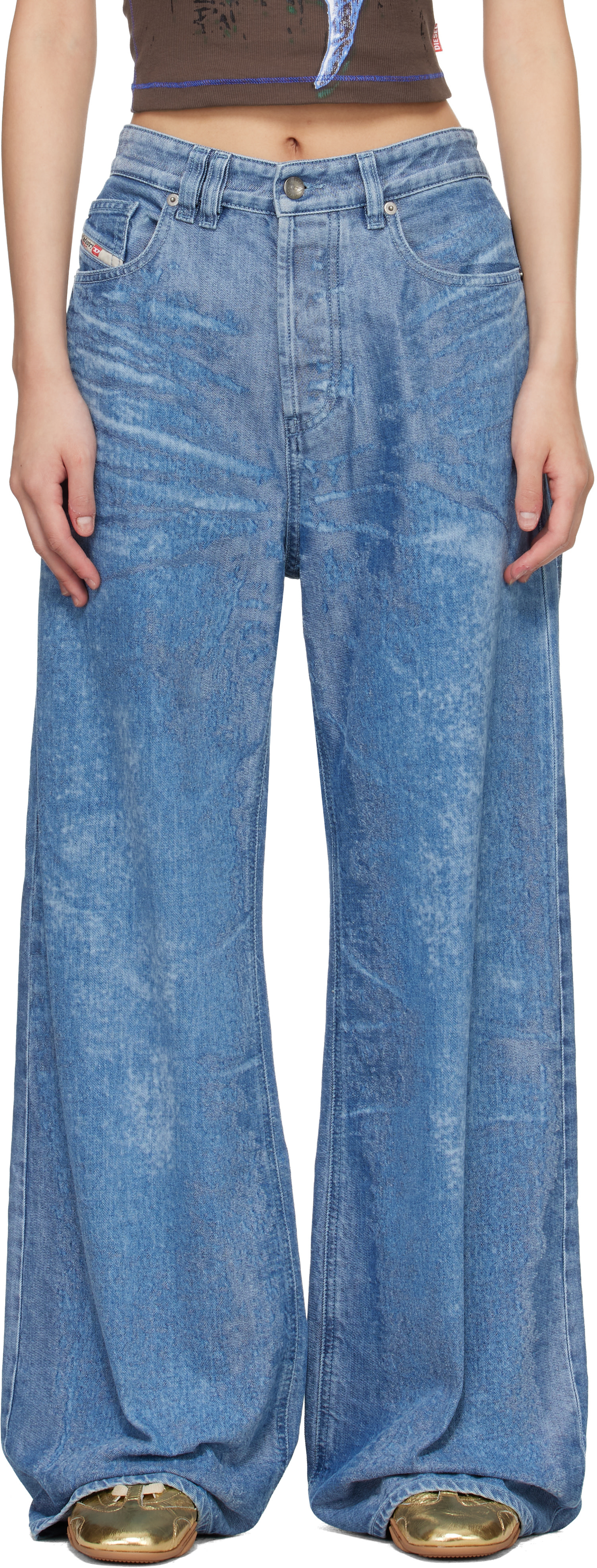 DIESEL 1996 D-SIRE W24 L30 ウォッシュドブルー Diesel: Blue 1996 D-Sire Relaxed Low Waist Jeans | SSENSE
