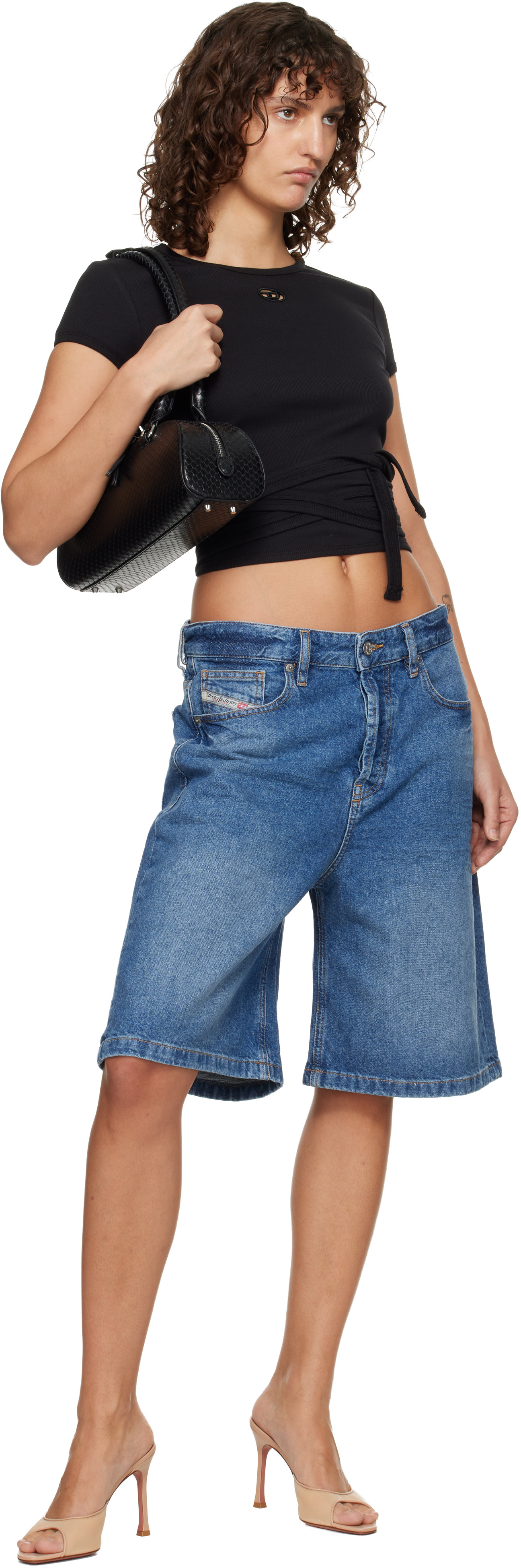 DIESEL タグ付　デニムショートパンツ ライトブルー　34 Diesel: ブルー Clean-Washed デニムショートパンツ | SSENSE 日本