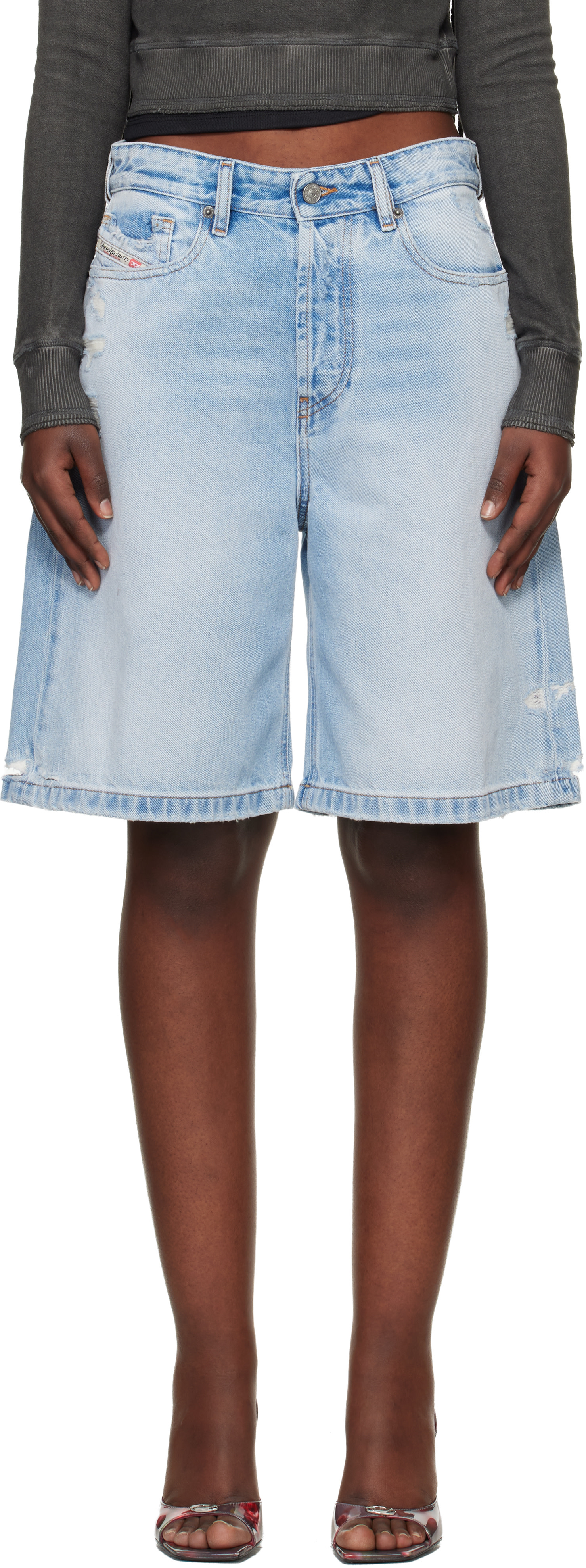Diesel - Short Sire bleu en denim