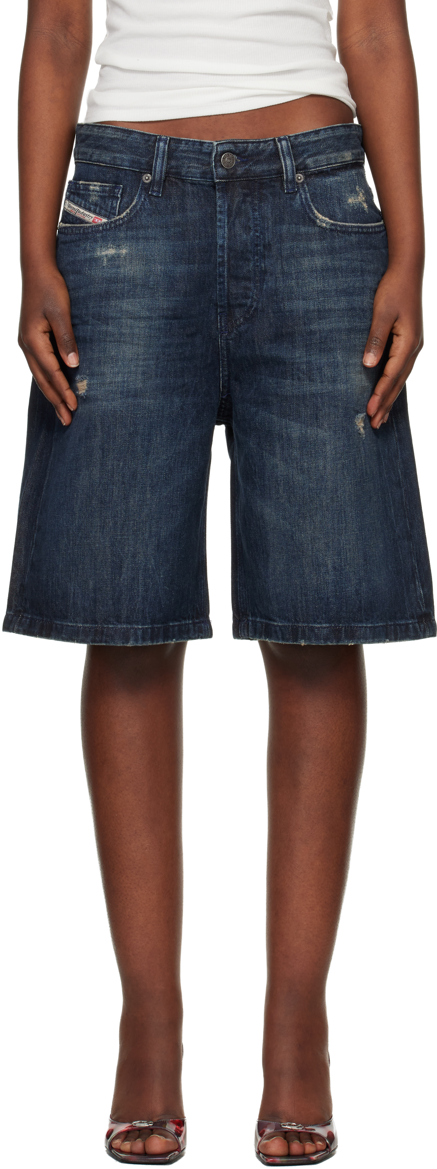 Diesel: Navy De-Sire-Short Denim Shorts | SSENSE