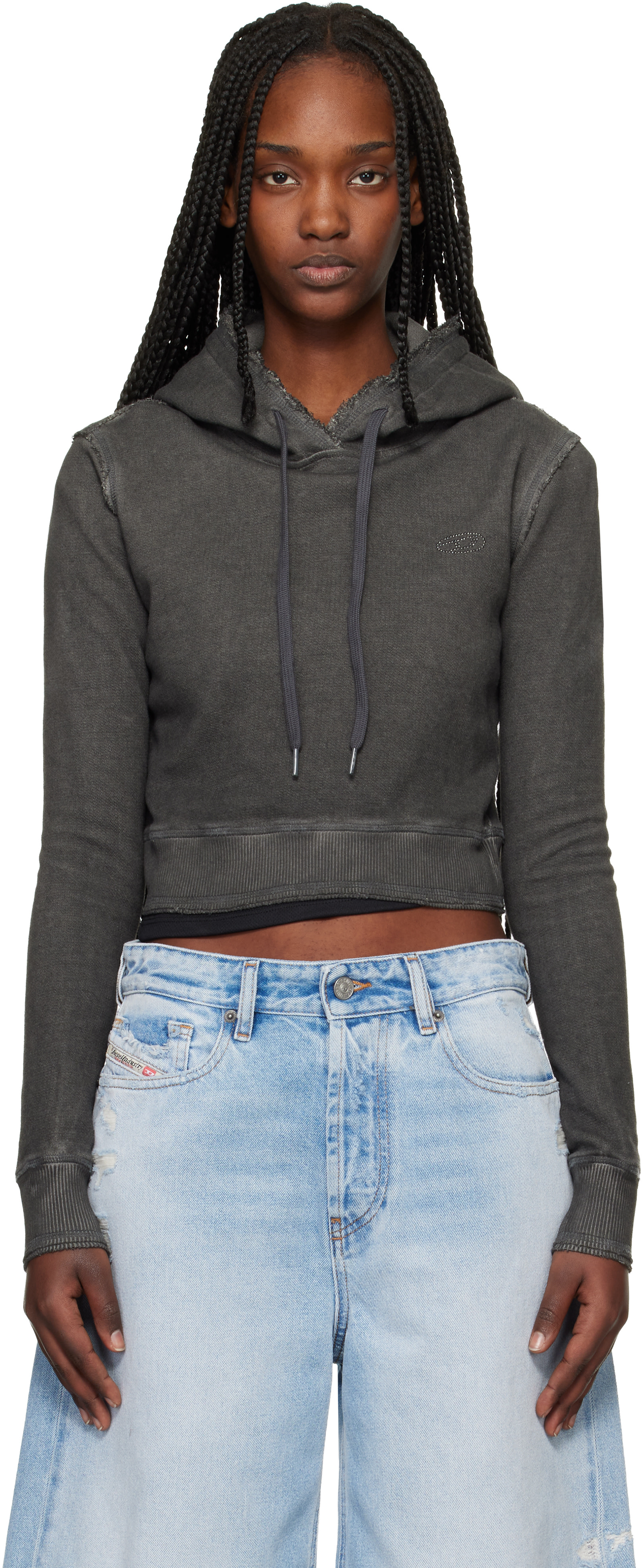 Diesel - Pull à capuche F-Slimmy-S3 gris