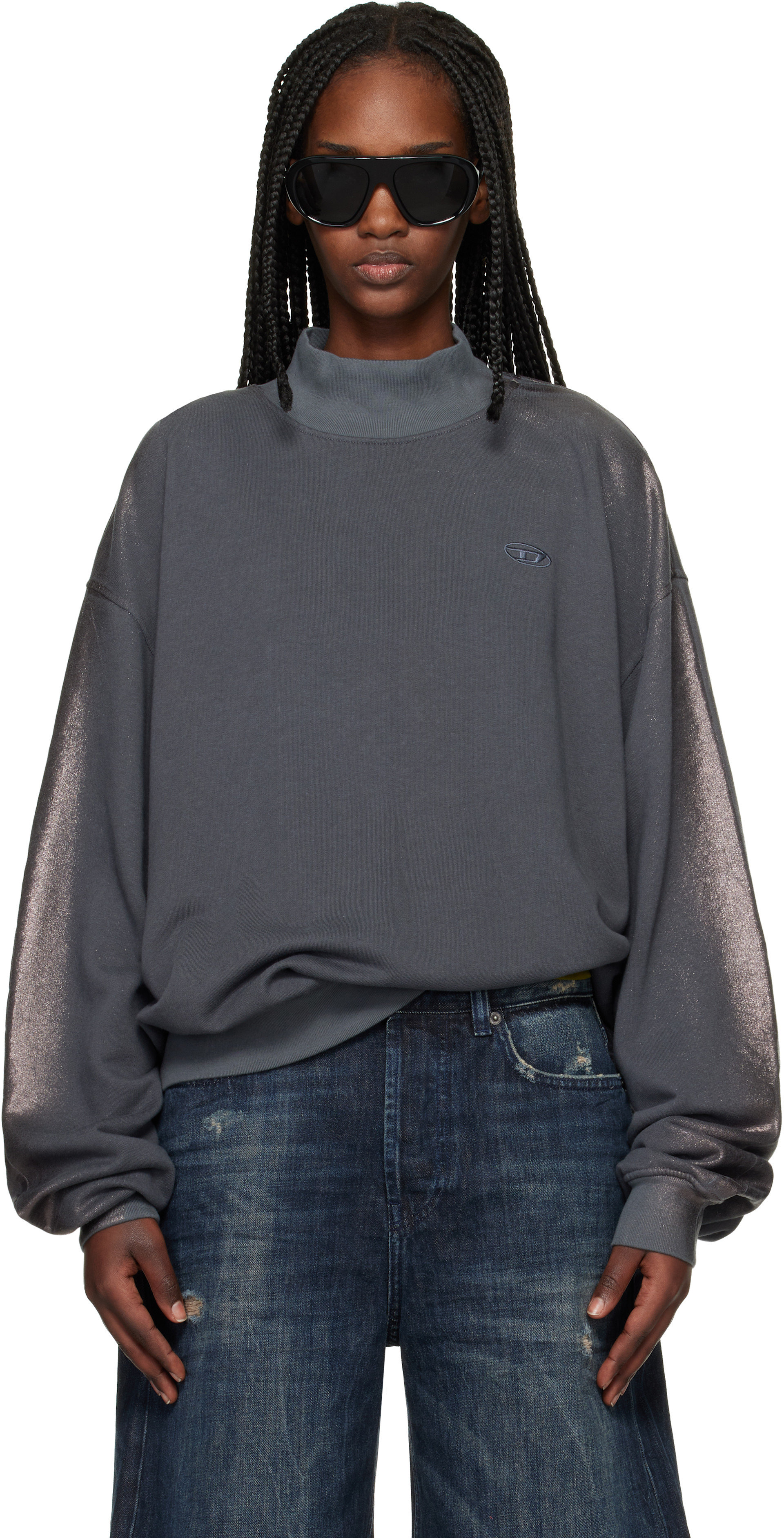 Diesel - Pull molletonné F-Alexan-S1 gris