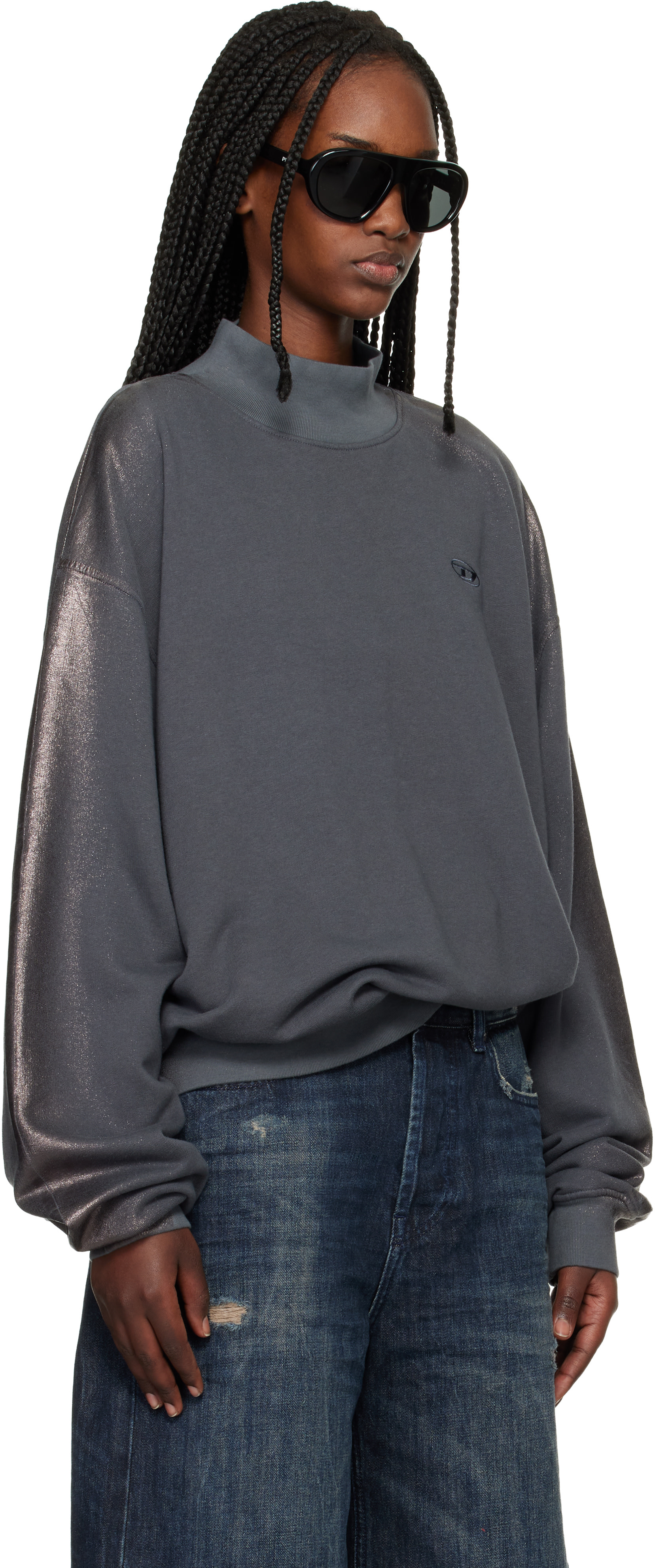 Diesel - Pull molletonné F-Alexan-S1 gris