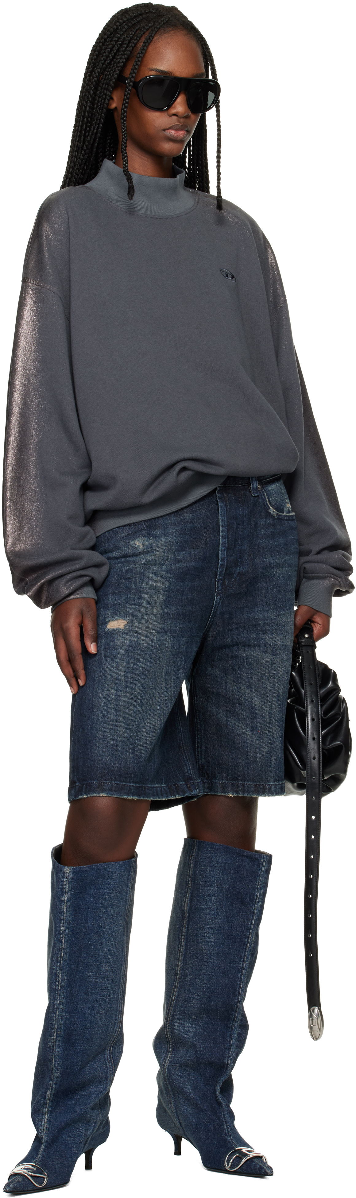Diesel - Pull molletonné F-Alexan-S1 gris