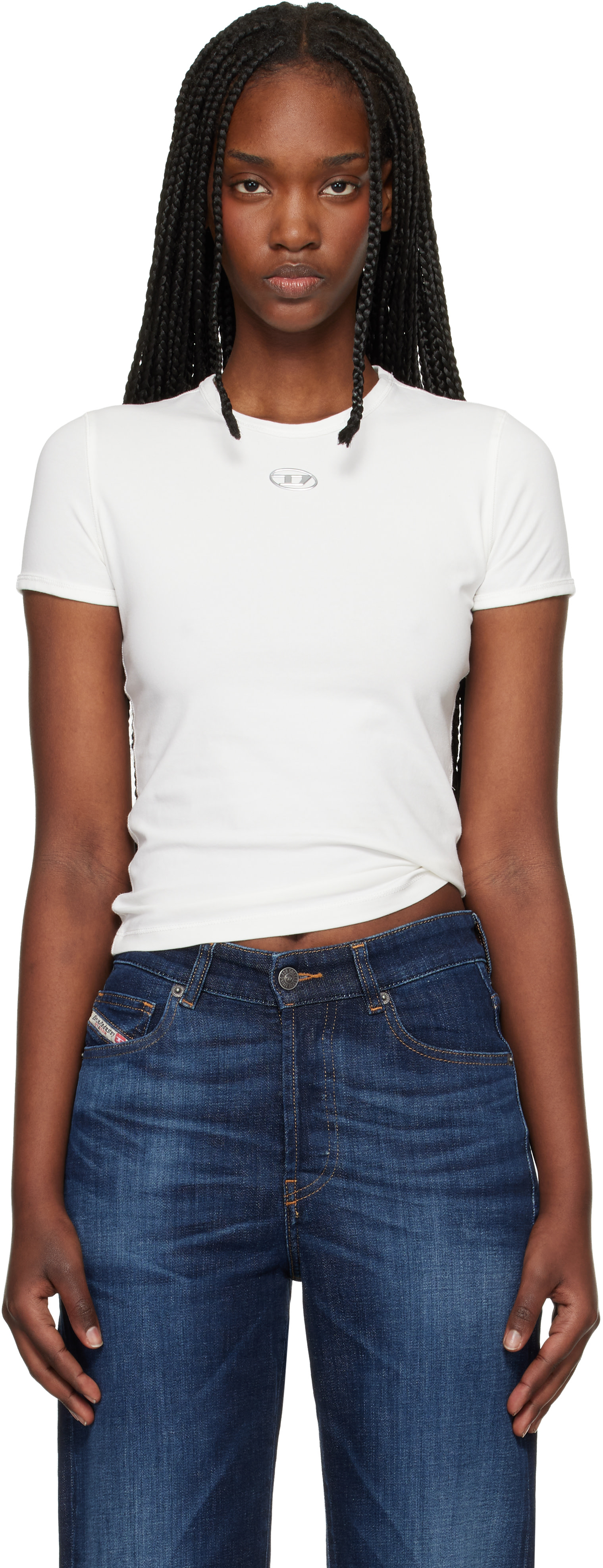 Diesel - T-shirt Uncutieslong-Od blanc