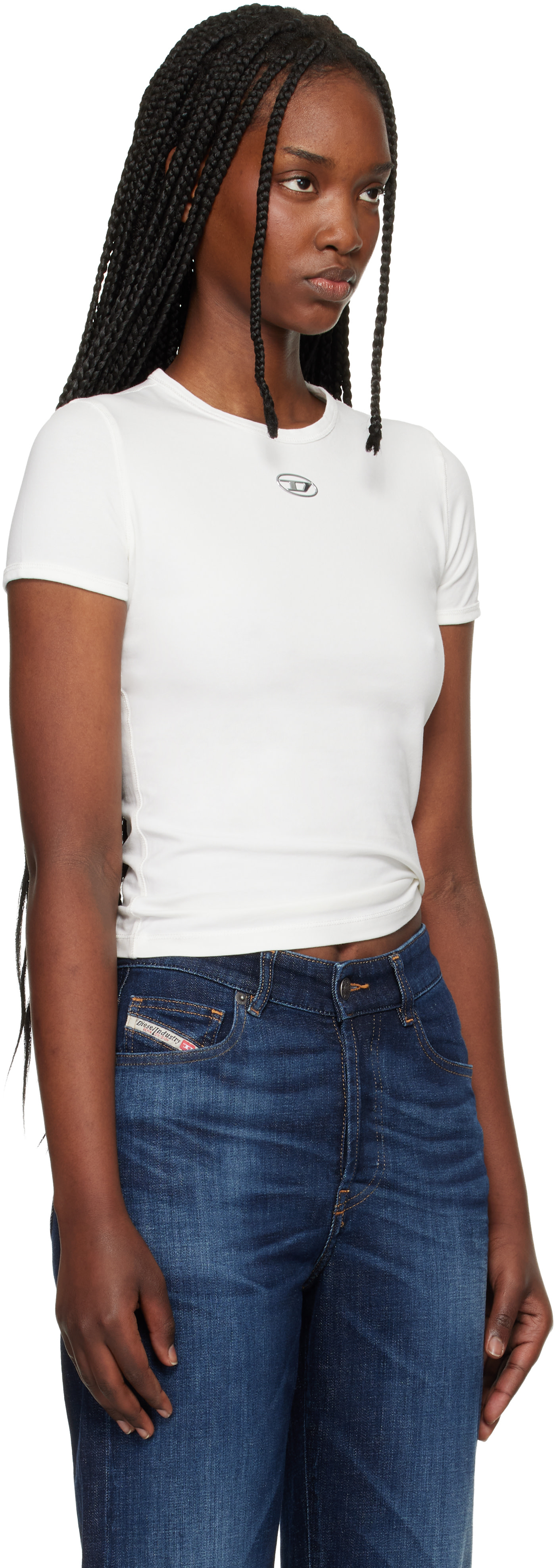 Diesel - T-shirt Uncutieslong-Od blanc