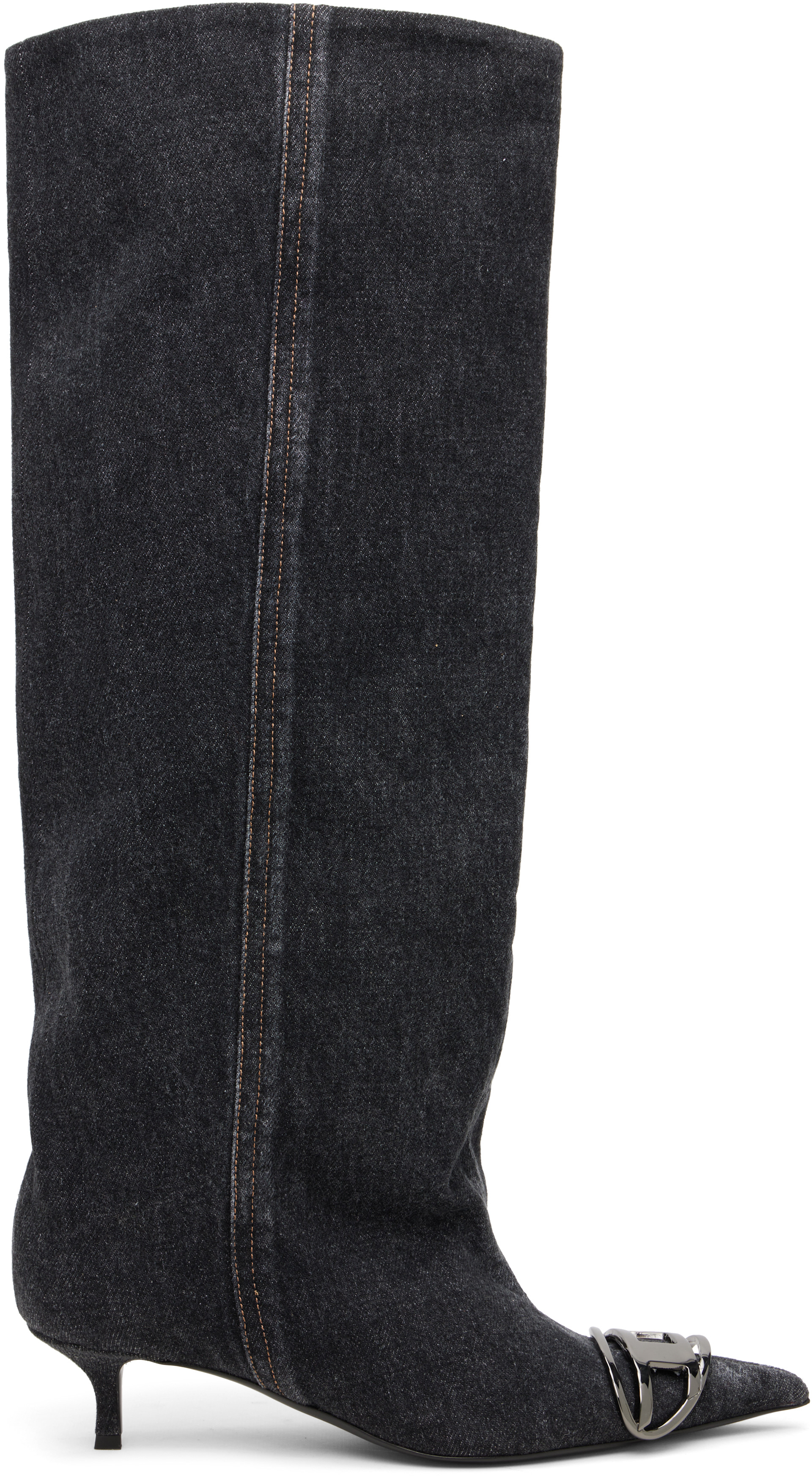DIESEL　ディーゼル　 ニーハイブーツ　サイズ39 Diesel: Black D-Venus Kb Slouchy Denim Tall Boots | SSENSE