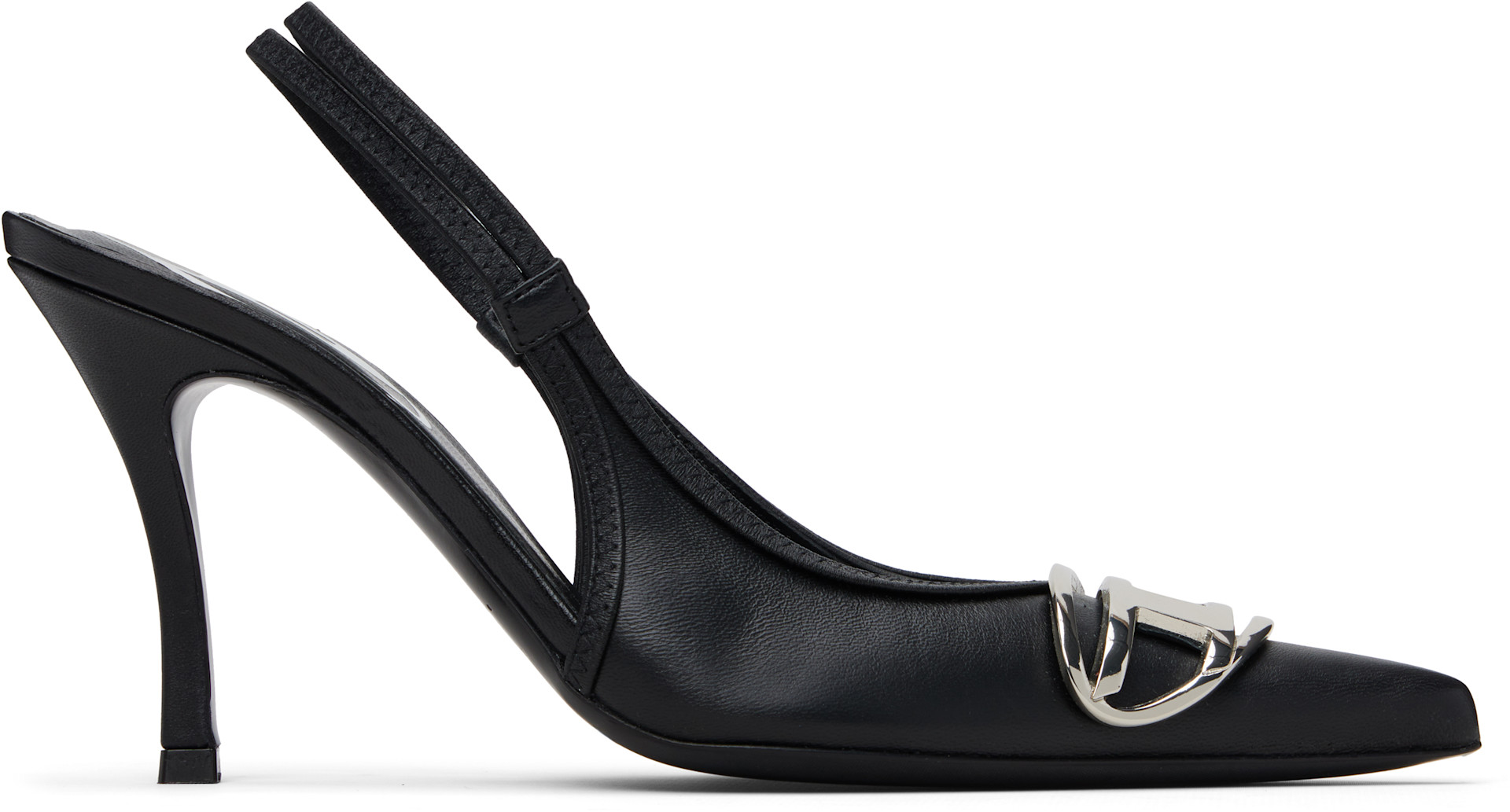 DieseI ディーゼル D-Venus フラットシューズ Diesel: Black D-Venus Sb Heels | SSENSE