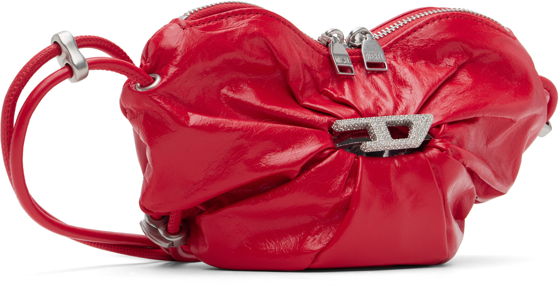 Diesel: Red Scrunch D-Heart Bag | SSENSE Germany