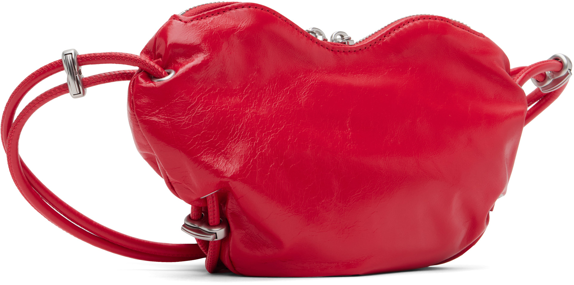 Diesel: Red Scrunch D-Heart Bag | SSENSE Germany