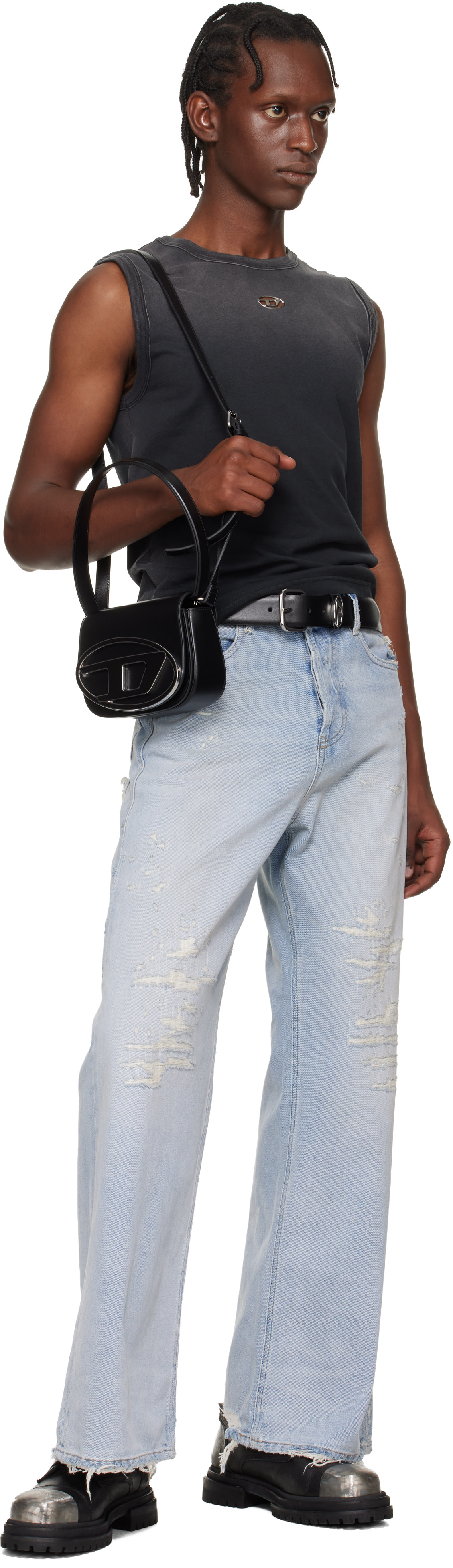 Diesel - Black B-1Dr Oval D Loop Belt