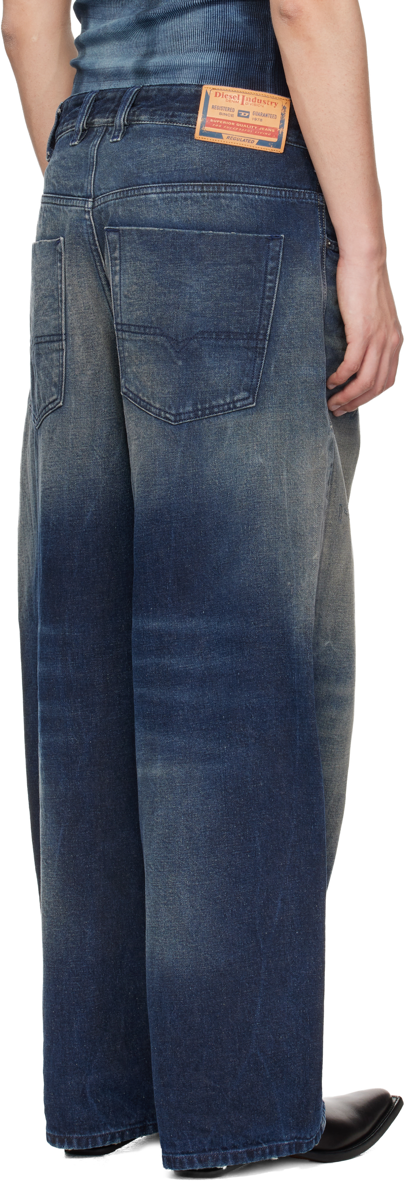 Diesel: Navy Regular Waist 1997 D-Enim-M Relaxed Jeans | SSENSE 
