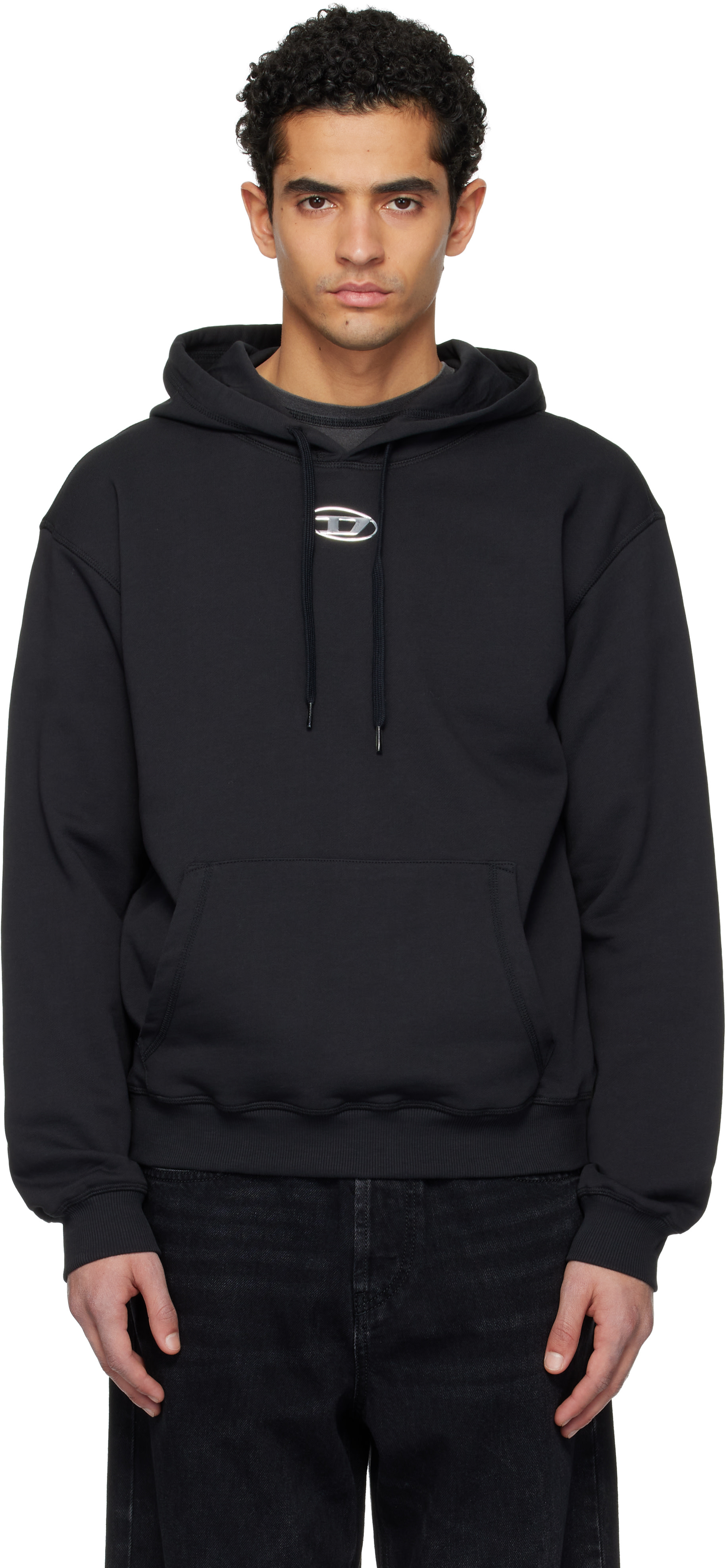 Diesel - Pull à capuche Norm noir