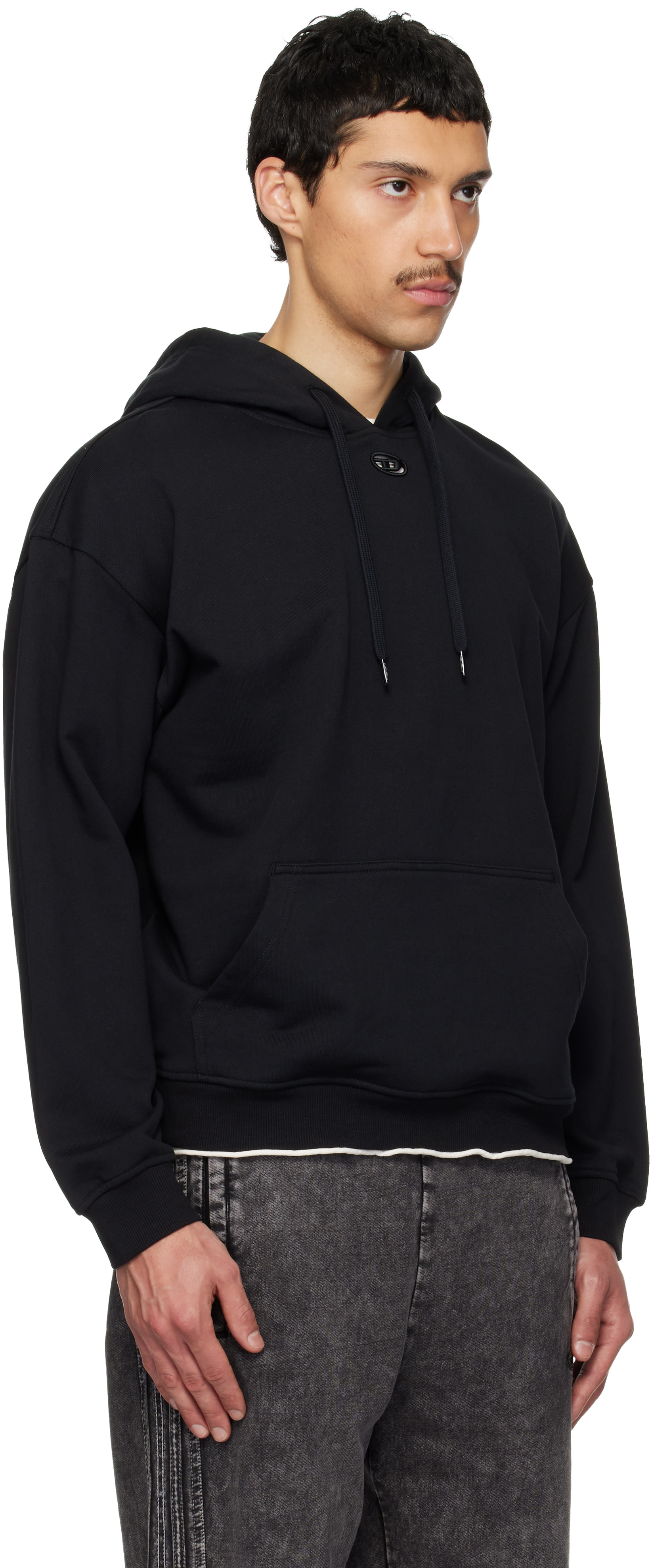 Diesel - Pull à capuche droit Dco noir