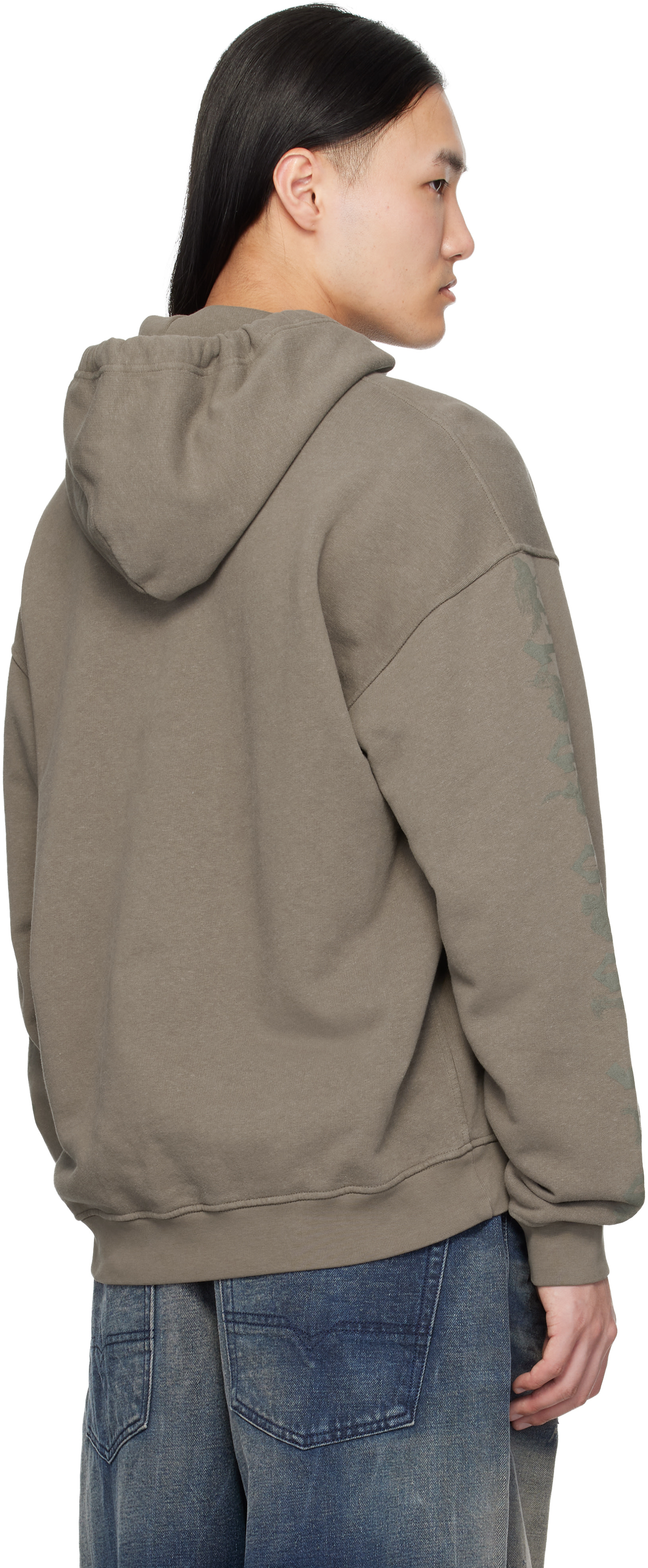 Diesel - Brown Griffin Print Treated Hoodie
