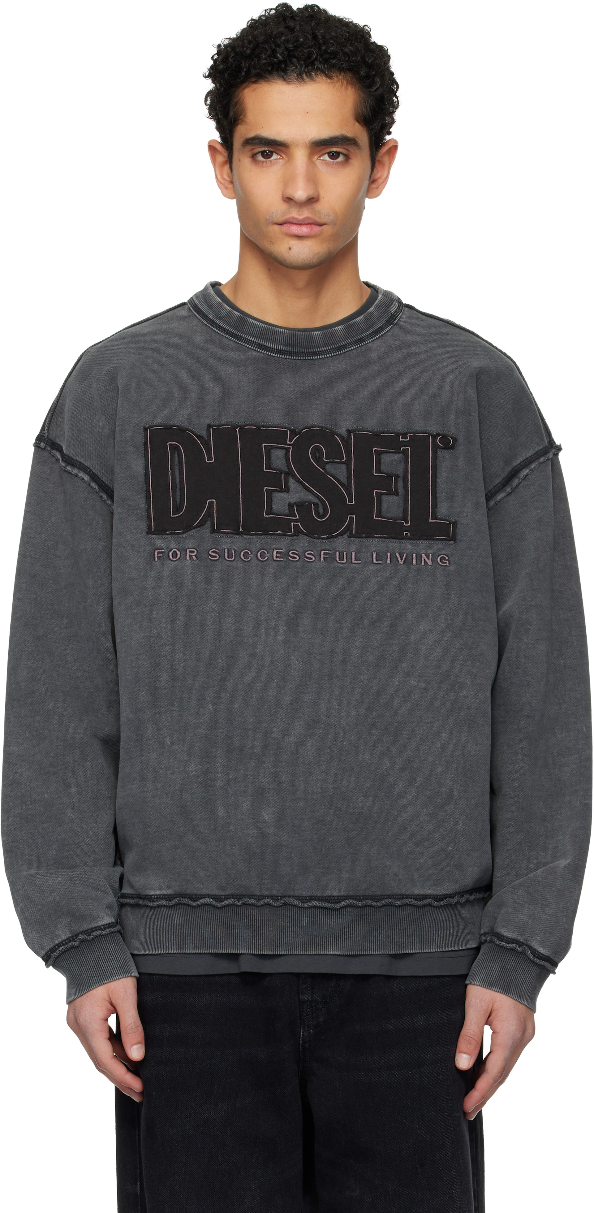 Diesel - Gray S-Boxt-Raw-V1 Sweatshirt