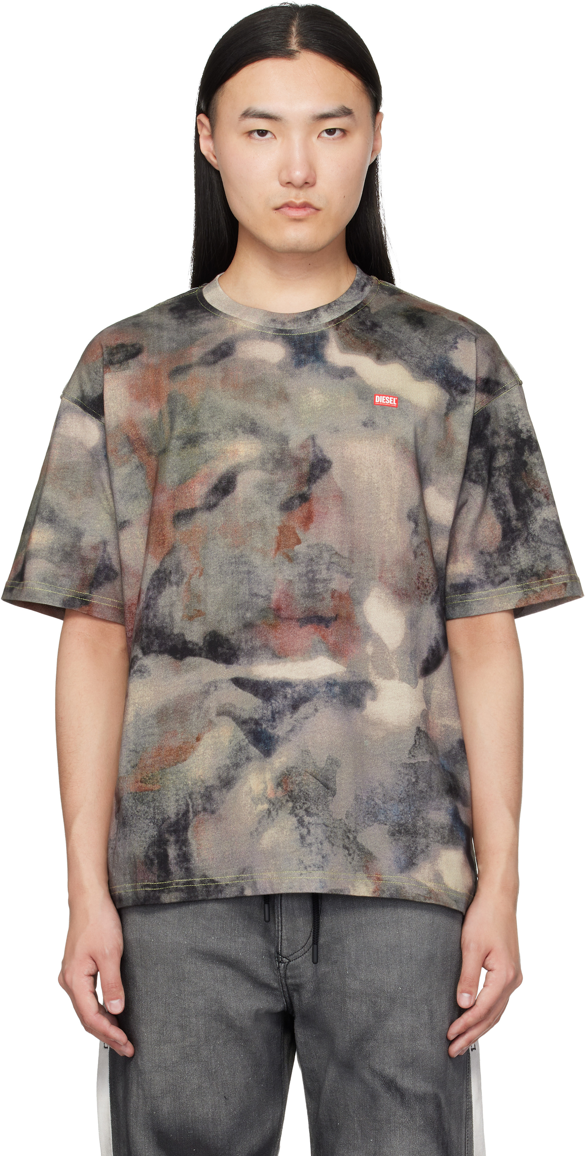 Diesel: マルチカラー ヘビー コットン 迷彩 プリントTシャツ | SSENSE
