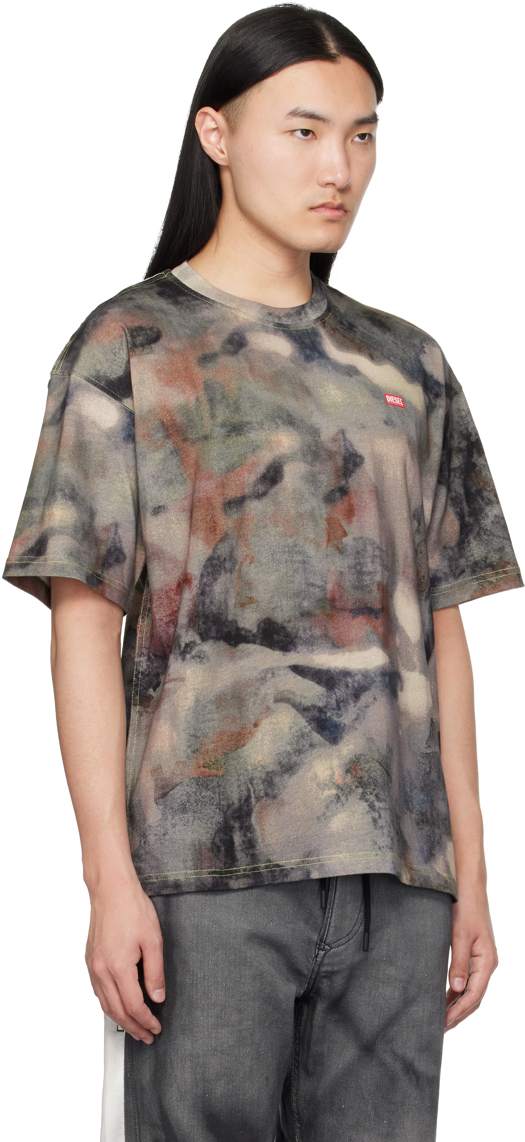 Diesel: マルチカラー ヘビー コットン 迷彩 プリントTシャツ | SSENSE