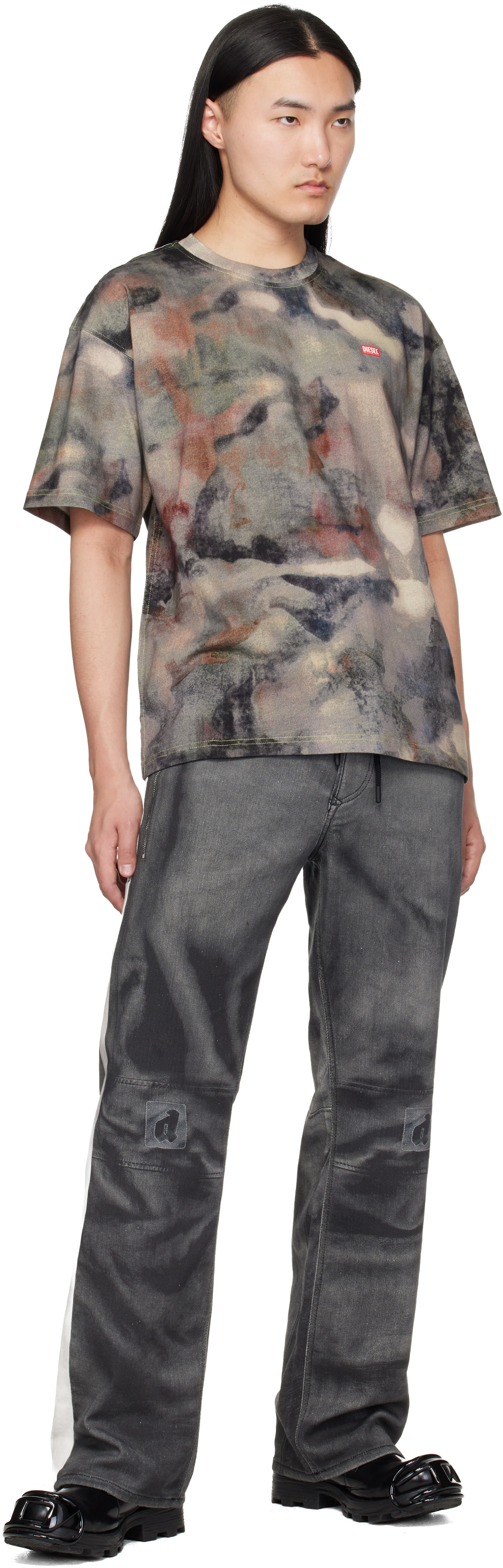 Diesel: Multicolor Heavy Cotton Camo Print T-shirt | SSENSE Taiwan