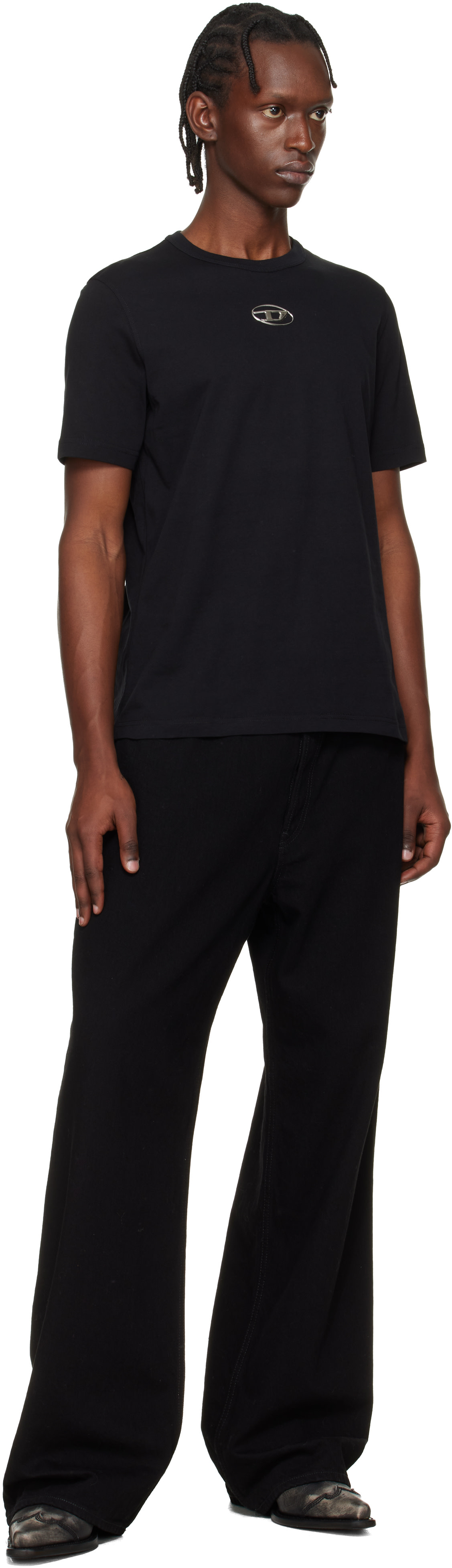 Diesel: ブラック T-Adjust-Od Tシャツ | SSENSE 日本