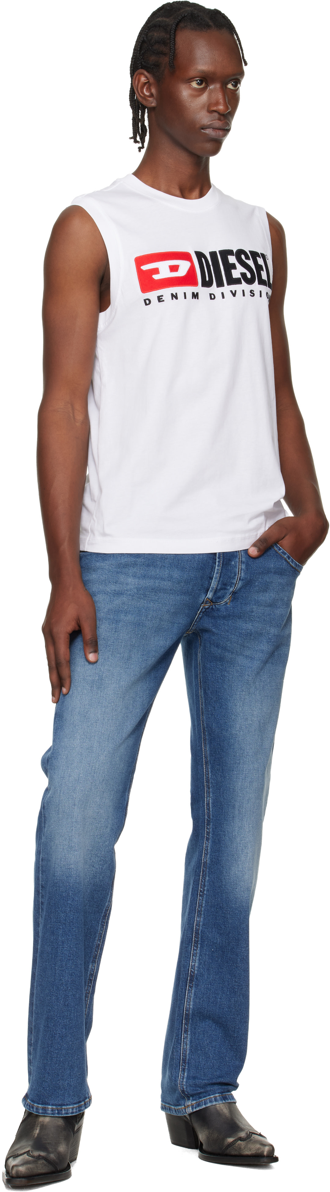 Diesel: White T-Isco-Div Tank Top | SSENSE