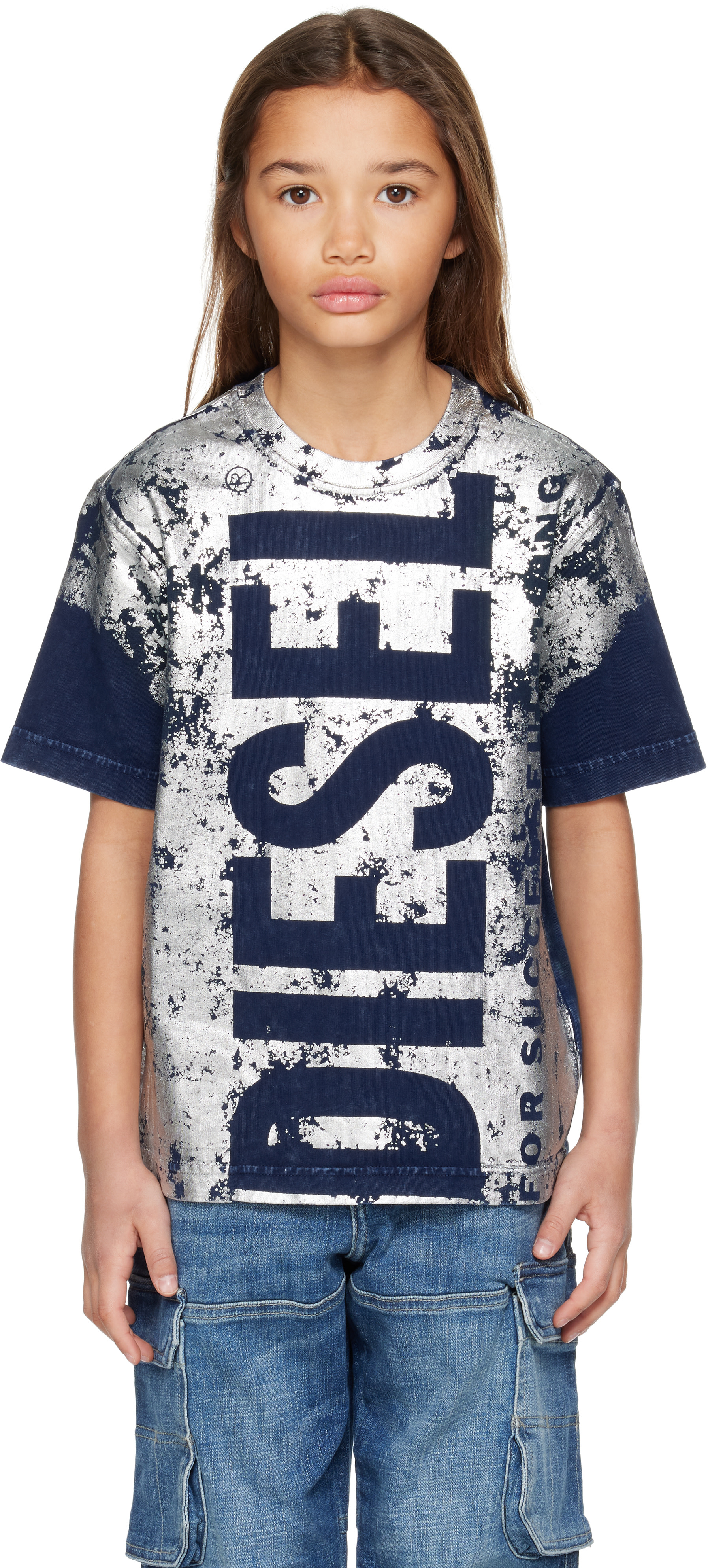 Diesel - Kids Navy & Silver Taboxtar2 Over T-shirt