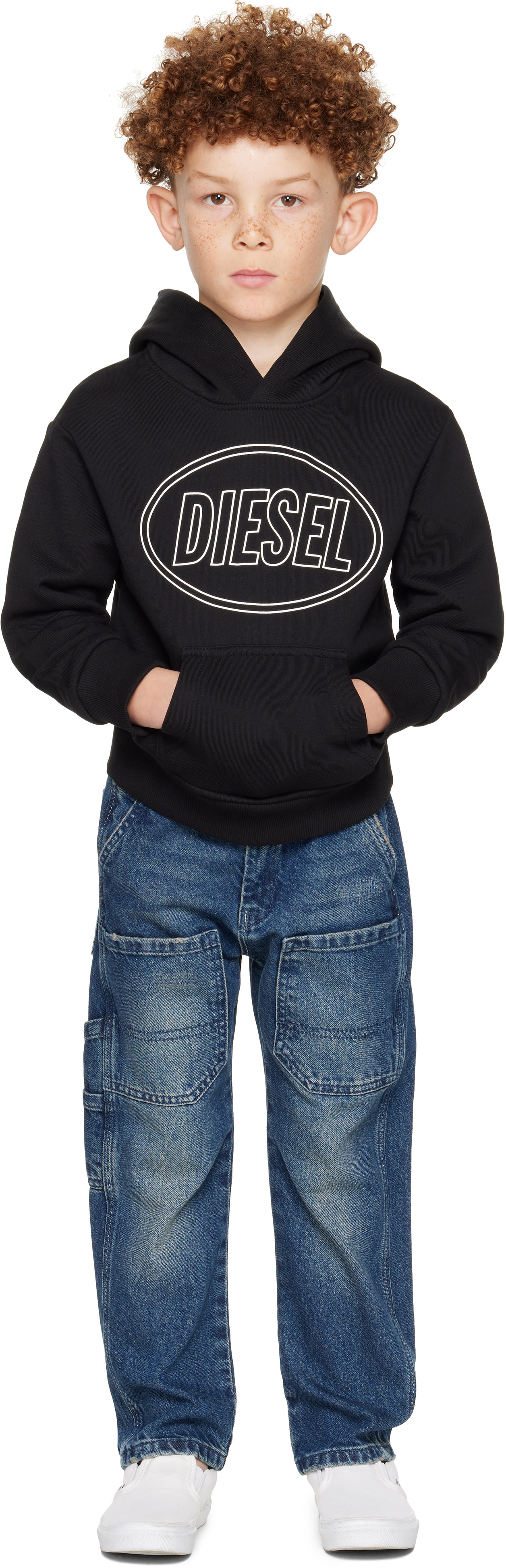 Diesel - Enfant | Pull à capuche noir à logo